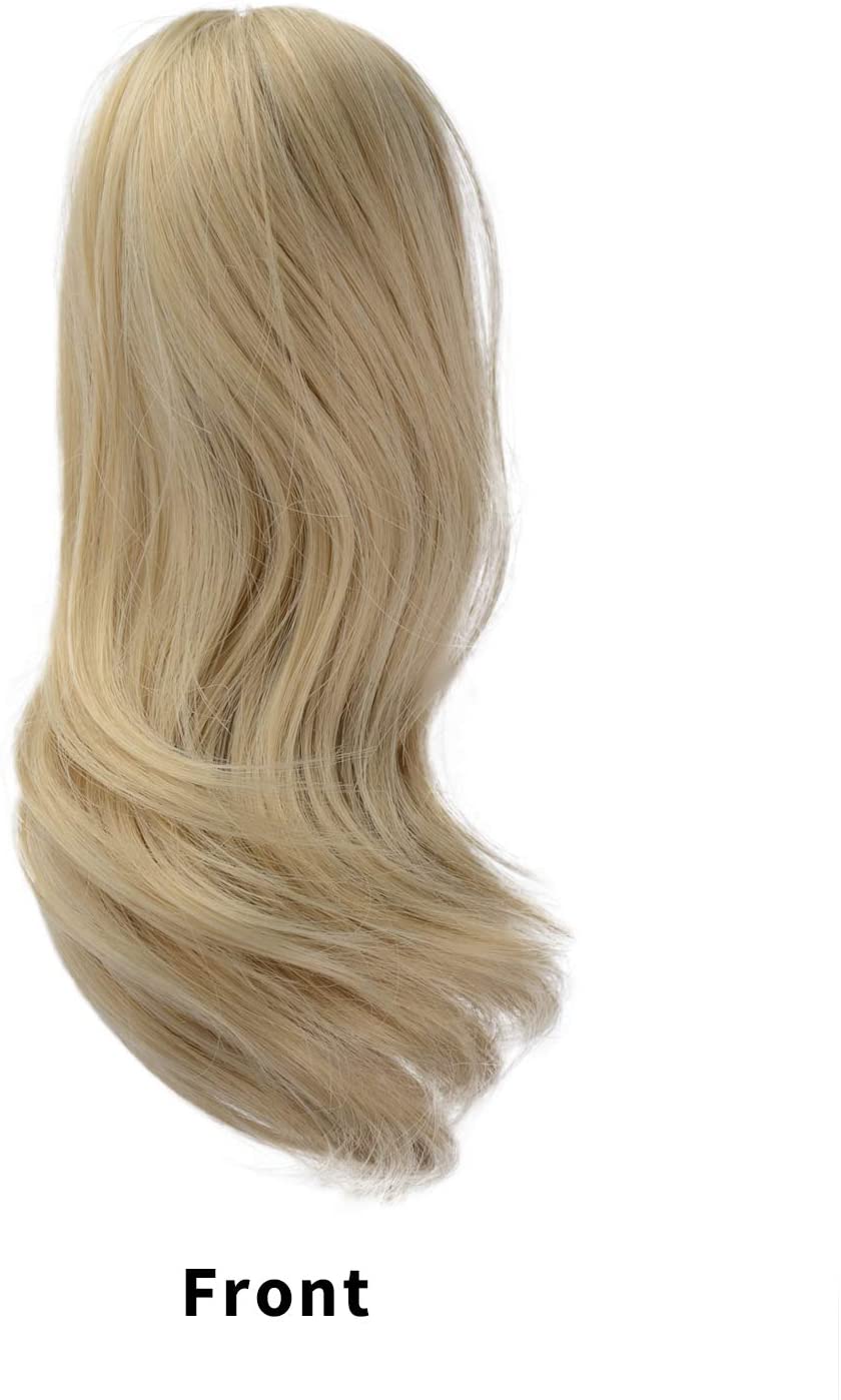 BARSDAR 10 Inch Clip in Ponytail Hair Extensions Short Curly Synthetic Hair Piece for Women (24/613-Light Blonde mix Bleach Blonde Evenly)