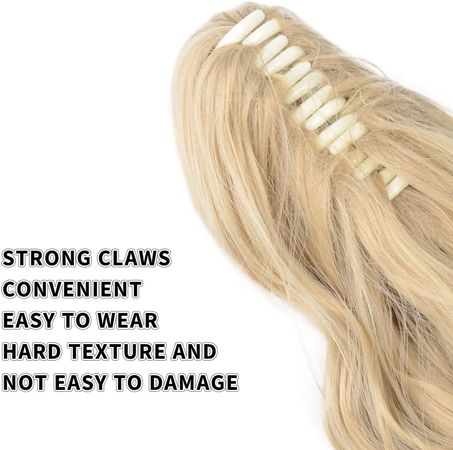 BARSDAR 10 Inch Clip in Ponytail Hair Extensions Short Curly Synthetic Hair Piece for Women (24/613-Light Blonde mix Bleach Blonde Evenly)