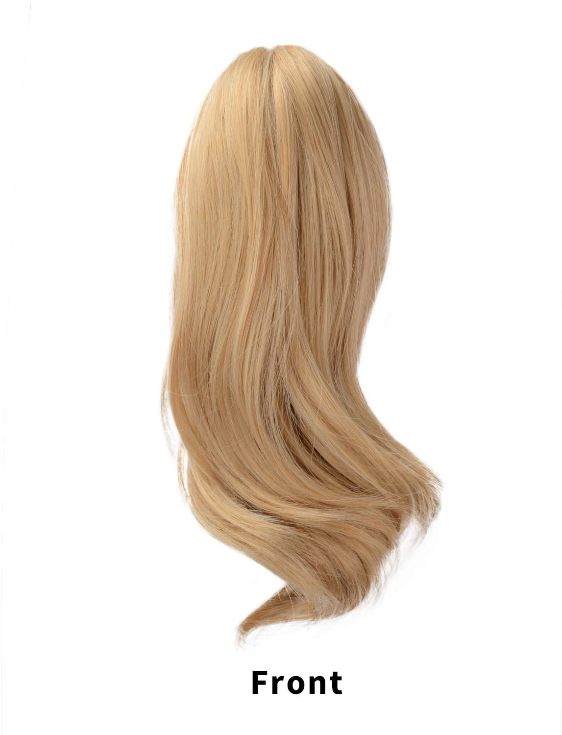 BARSDAR 10 inch Clip in Ponytail Hair Extensions Short Curly Synthetic Hair Piece for Women (27/613# Strawberry Blonde & Bleach Blonde)
