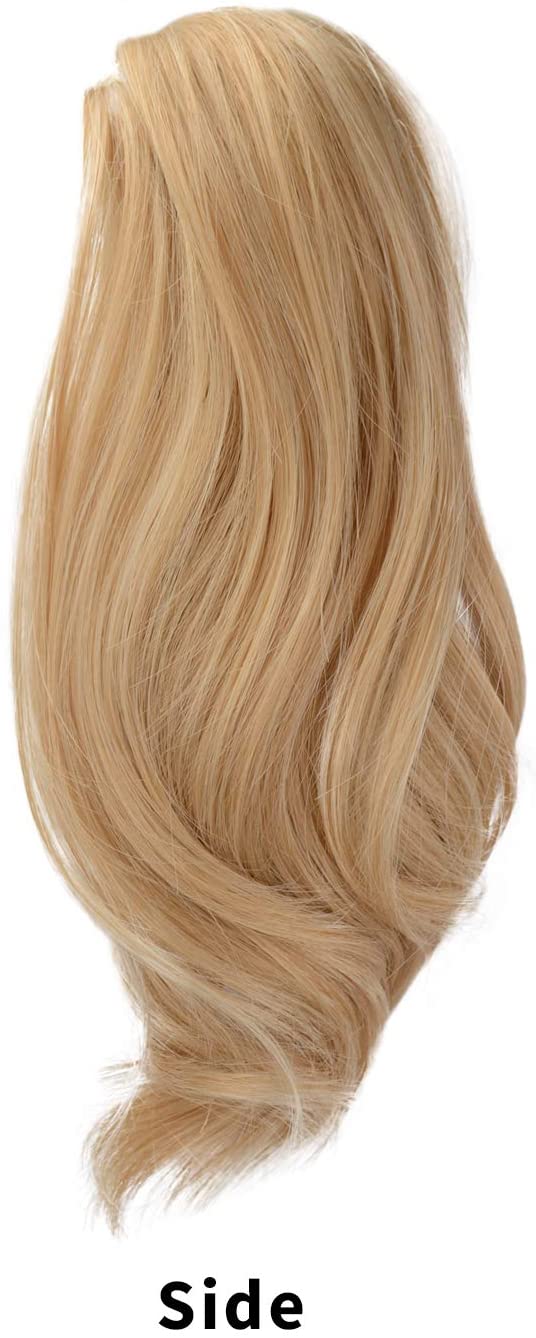 BARSDAR 10 inch Clip in Ponytail Hair Extensions Short Curly Synthetic Hair Piece for Women (27/613# Strawberry Blonde & Bleach Blonde)