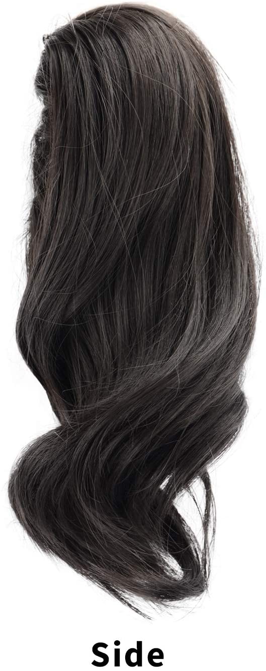 BARSDAR 10 Inch Clip in Ponytail Hair Extensions Short Curly Synthetic Hair Piece for Women (2#-Natural Black)