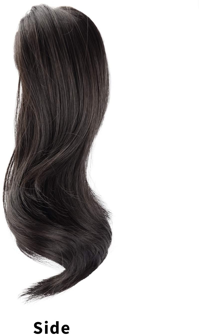 BARSDAR 10 inch Clip in Ponytail Hair Extensions Short Curly Synthetic Hair Piece for Women (4# Dark Brown)