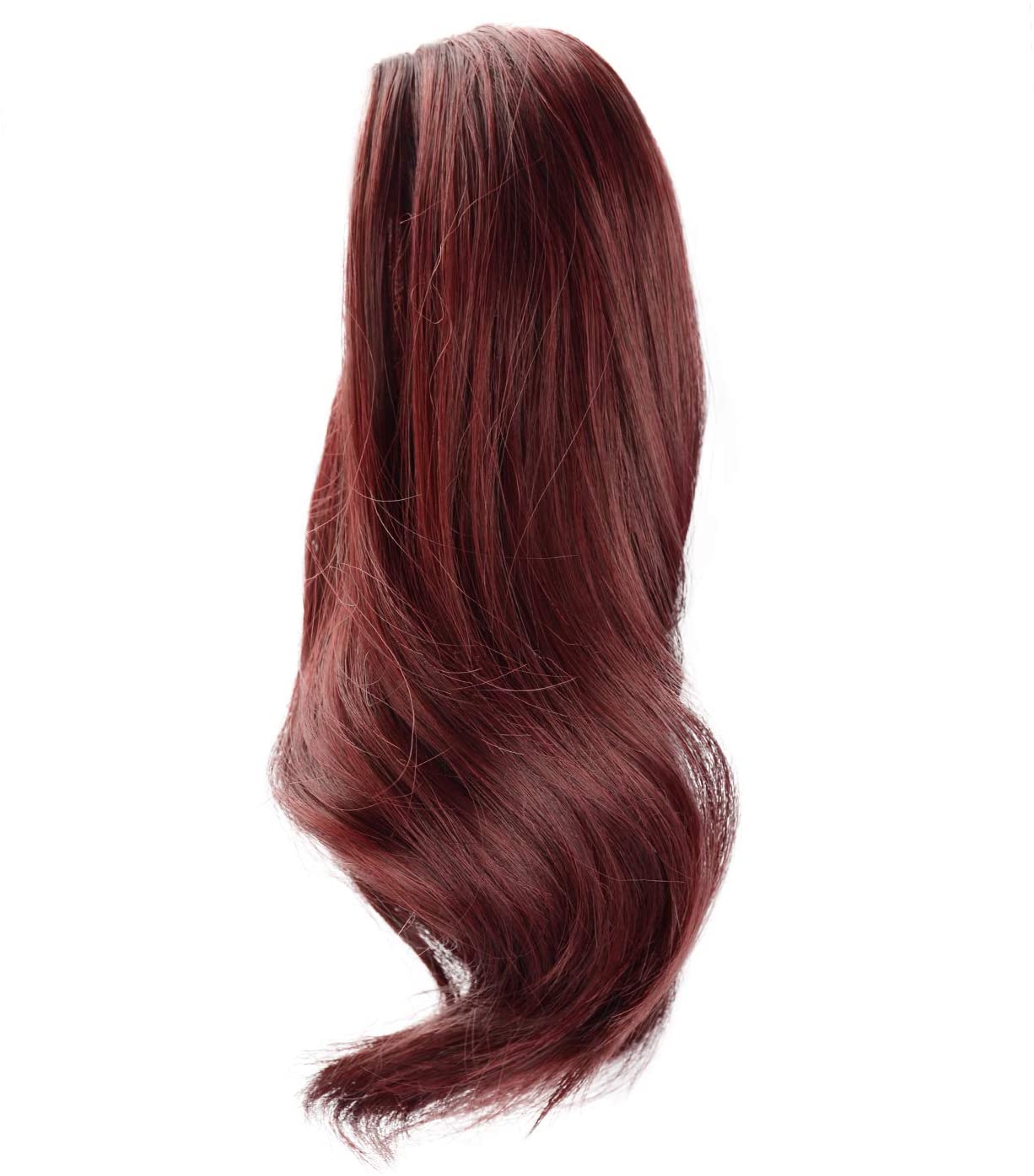 BARSDAR 10 Inch Clip in Ponytail Hair Extensions Short Curly Synthetic Hair Piece for Women (WINE)