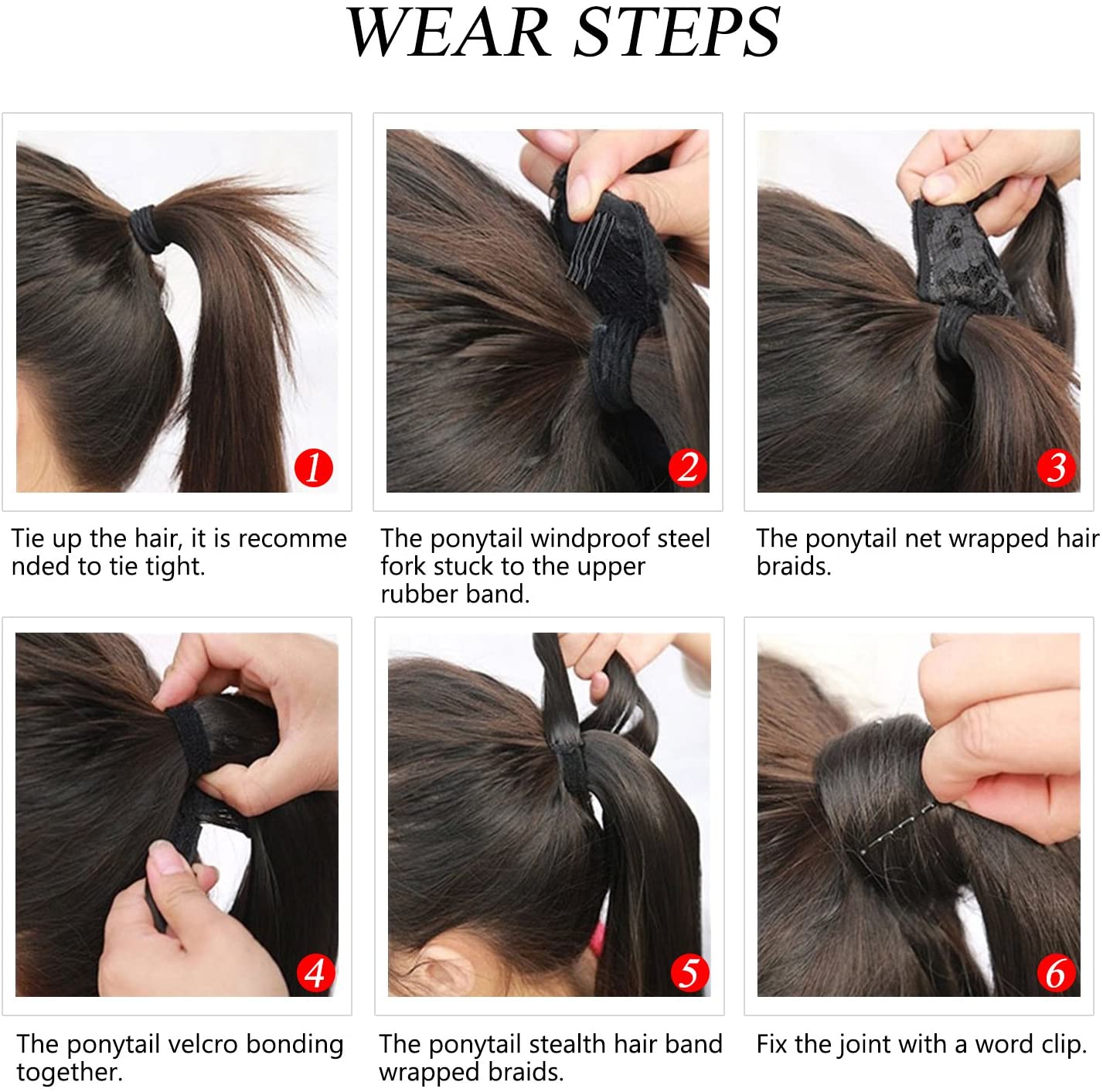 BARSDAR Ponytail Extension 26 Inch Long Straight Wrap Around Hair Piece for Women Synthetic Hair for Daily Use(12H24 Brown & Blonde)