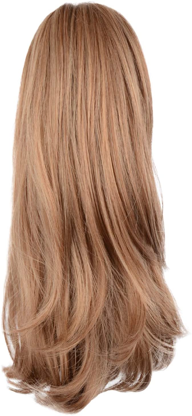 BARSDAR 14 Inch Curly Hair Piece Ponytail Extensions Synthetic Drawstring on a Claw Clip Attachment Natural Looking for Women (12/24 Light Golden Brown & Pale Golden Blonde)
