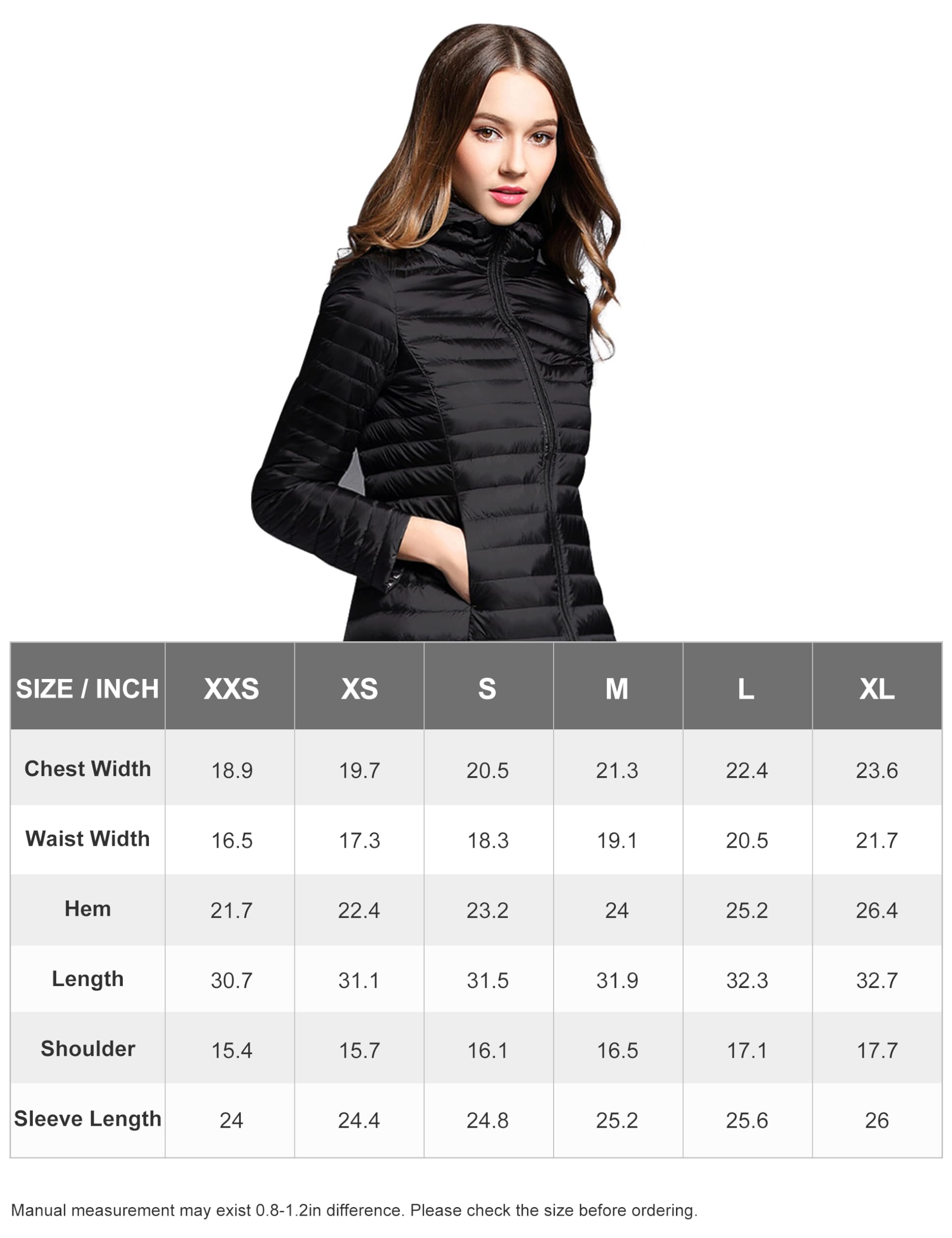 BARSDAR Women's Puffer Jacket Lightweight Packable Hooded Loose Fitting Down Coat with Two-Way Zipper