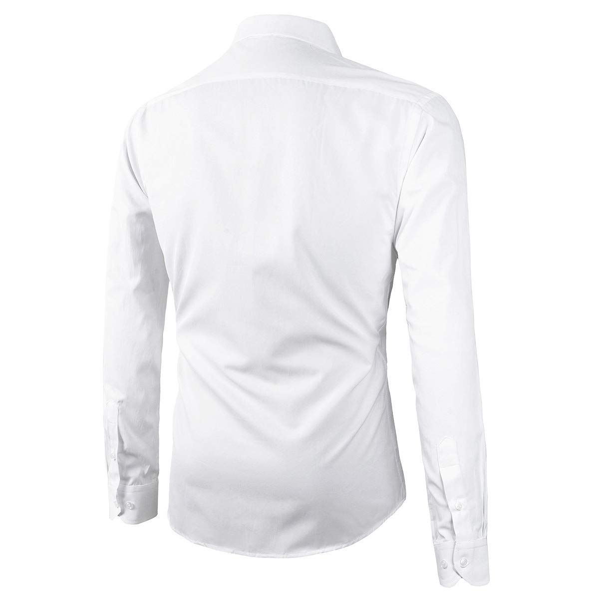 BARSDAR Mens Slim Fit Solid Point Collar Button Down Dress Shirt