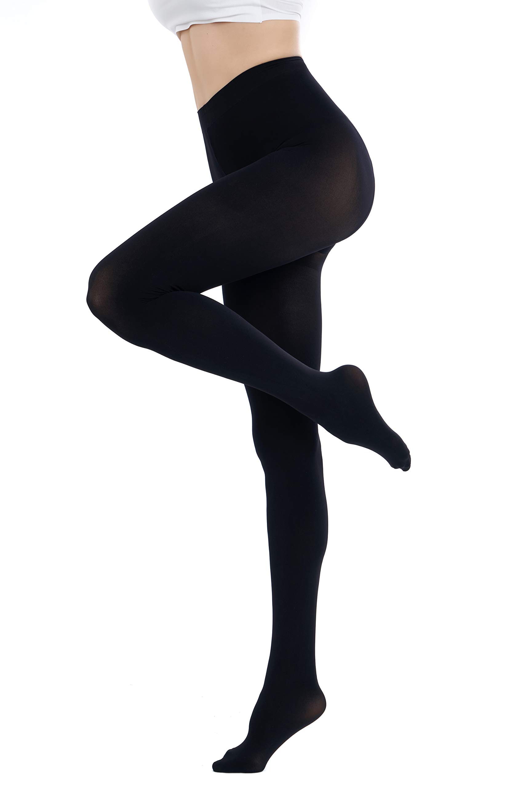 BARSDAR Run Resistant 80D Soft Solid Color Semi Opaque Footed Tights High Waist