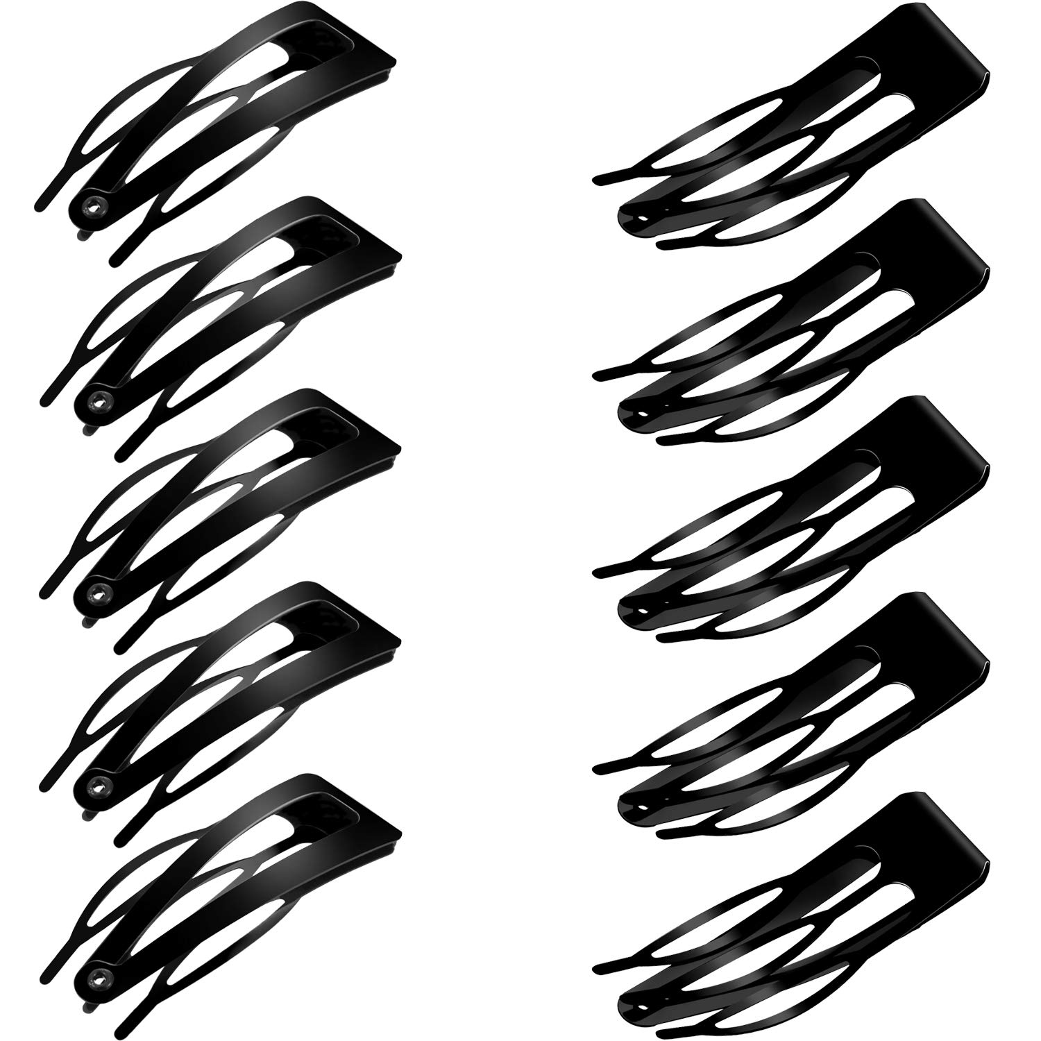 BARSDAR 24 Pieces Double Grip Hair Clips Metal Snap Hair Clips Women Hair Barrettes for Hair Making, Salon Supplies (Black, 2 Inch)