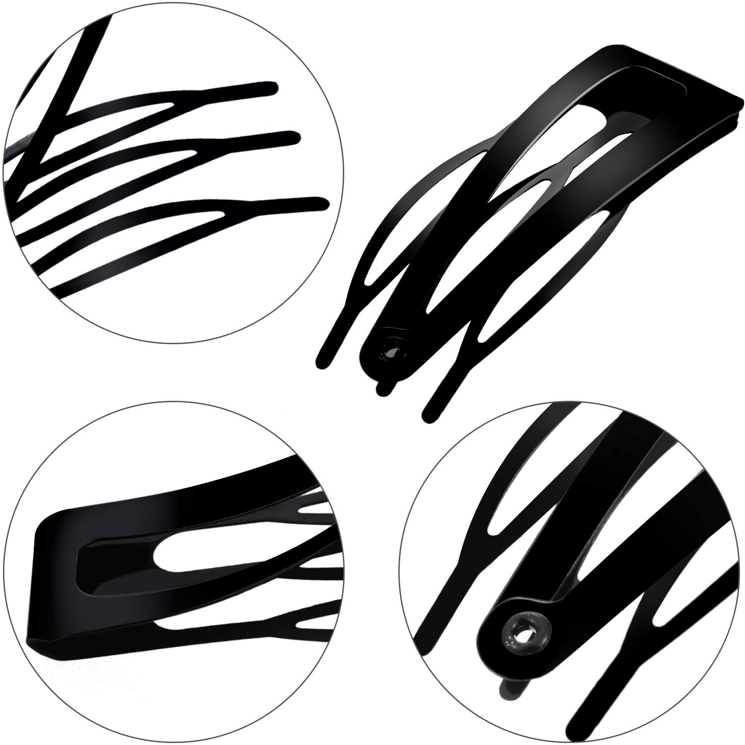 BARSDAR 24 Pieces Double Grip Hair Clips Metal Snap Hair Clips Women Hair Barrettes for Hair Making, Salon Supplies (Black, 2 Inch)