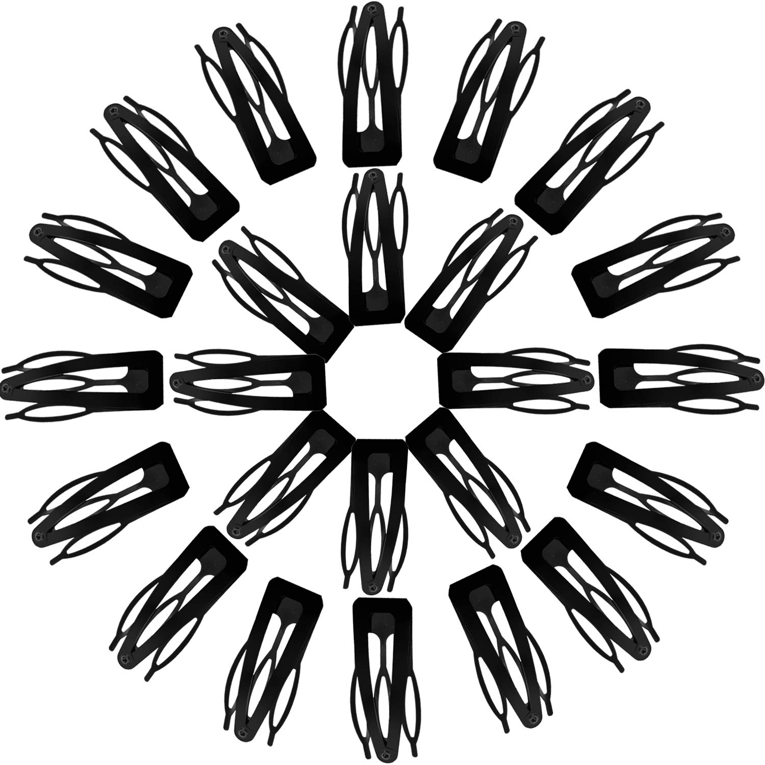 BARSDAR 24 Pieces Double Grip Hair Clips Metal Snap Hair Clips Women Hair Barrettes for Hair Making, Salon Supplies (Black, 2 Inch)