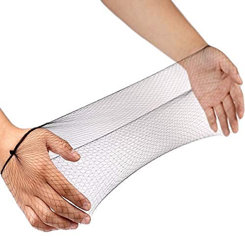 BARSDAR Hair Net 100 Pcs, Smilco 20 Inches Elasticity Invisible Elastic Mesh Wig Nets for Hair Bun Making Ballet Dancer Kitchen Food Serive (Black)