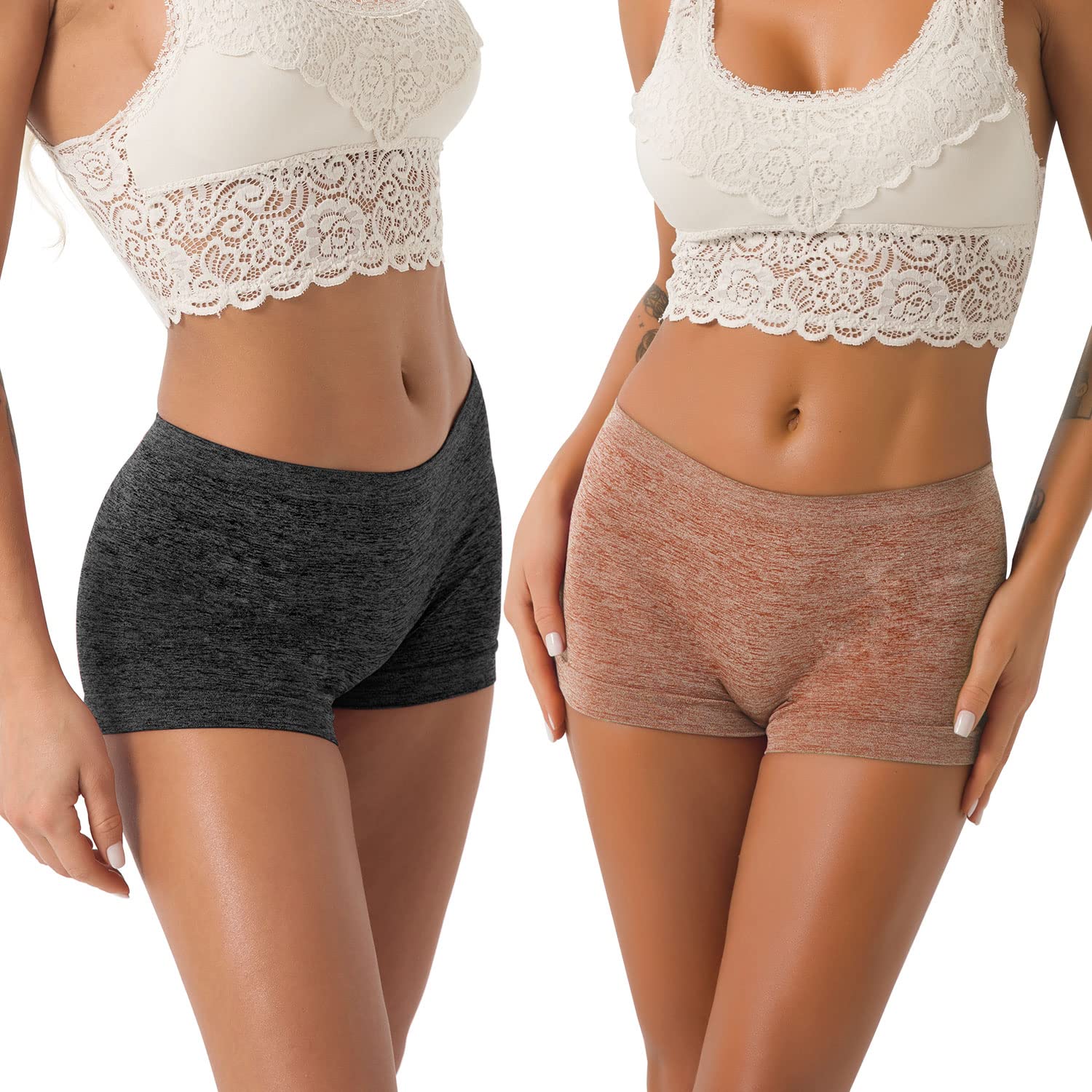 BARSDAR Women Boyshort Underwear Seamless Boxer Panties Breathable Stretch Boxer Briefs for Ladies 5 Pack