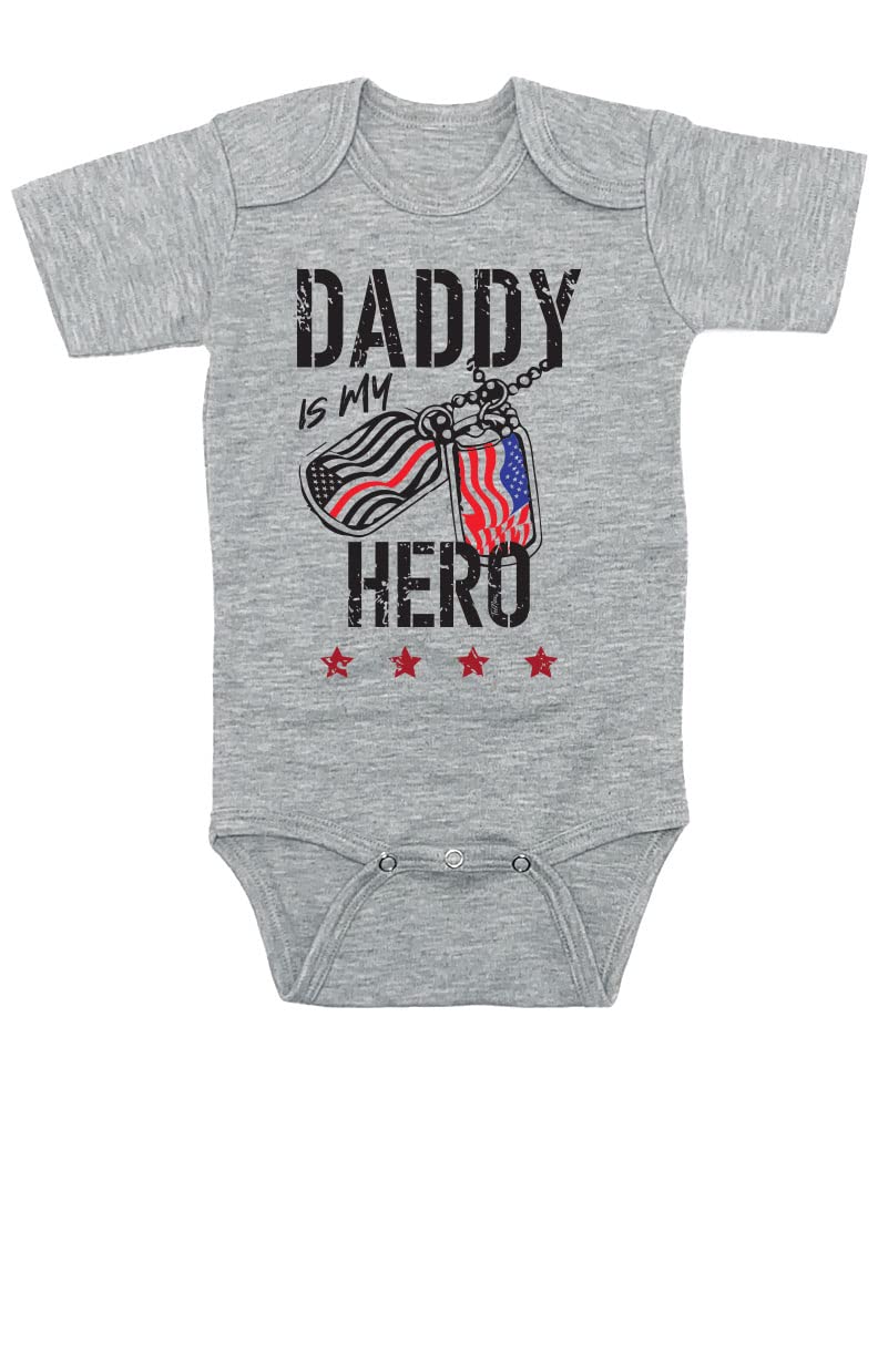 BARSDAR - Daddy Is My Hero (Custom Color All Branches) - US Military Inspired Baby Infant Bodysuit – Boy/Girl