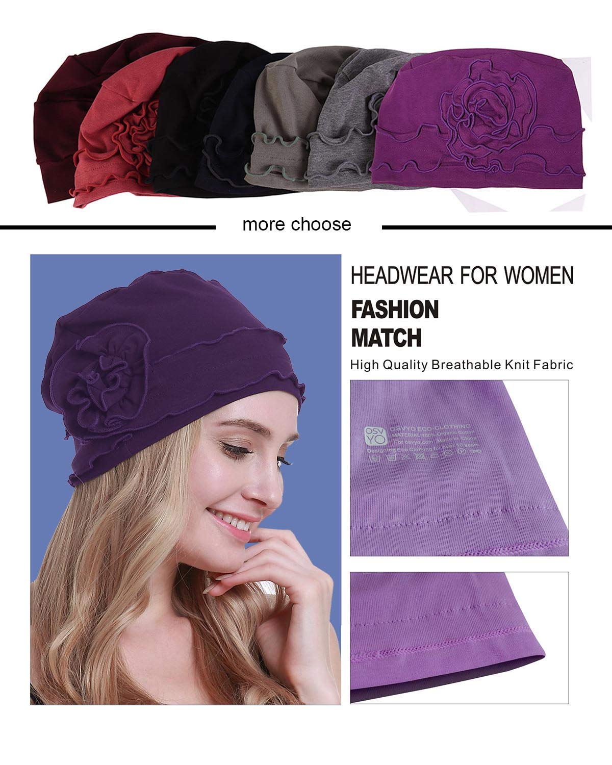BARSDAR Chemo Headwear Turban Cap for Women - Cancer Beanie Hair Loss Sealed Packaging