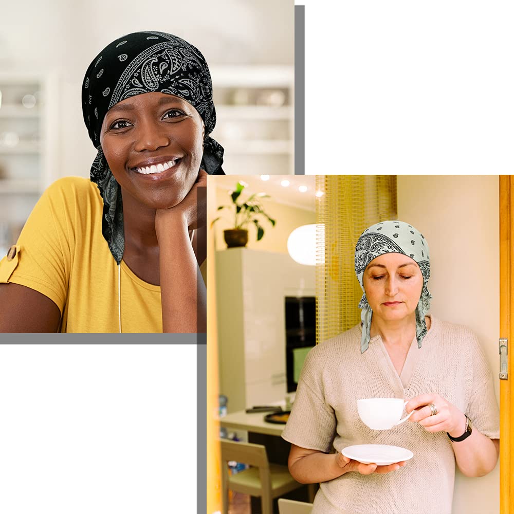 BARSDAR 4 Pieces Women Chemo Hat Turban Beanie, Pre-Tied Headwraps Headwear Bandana for Hair Loss