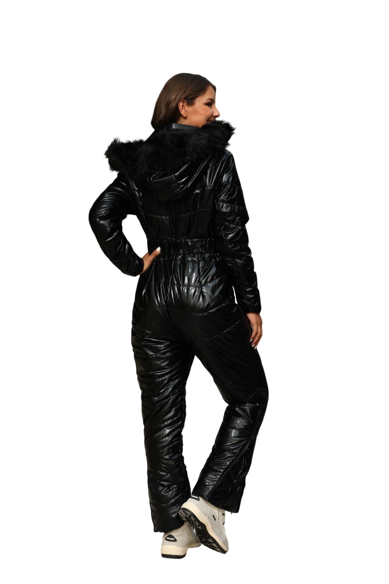 BARSDAR Women Winter Onesies Ski Suit Fur Collar coat Ski Jumpsuit Snowsuit