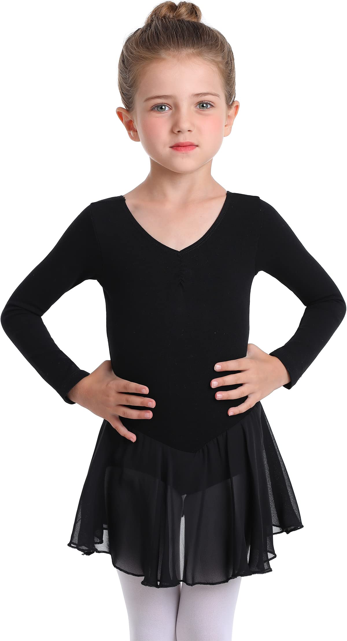 BARSDAR Toddler Girls Ballet Leotards with Skirt Classic Short Sleeve Dance Gymnastic Ballerina Outfit Dress