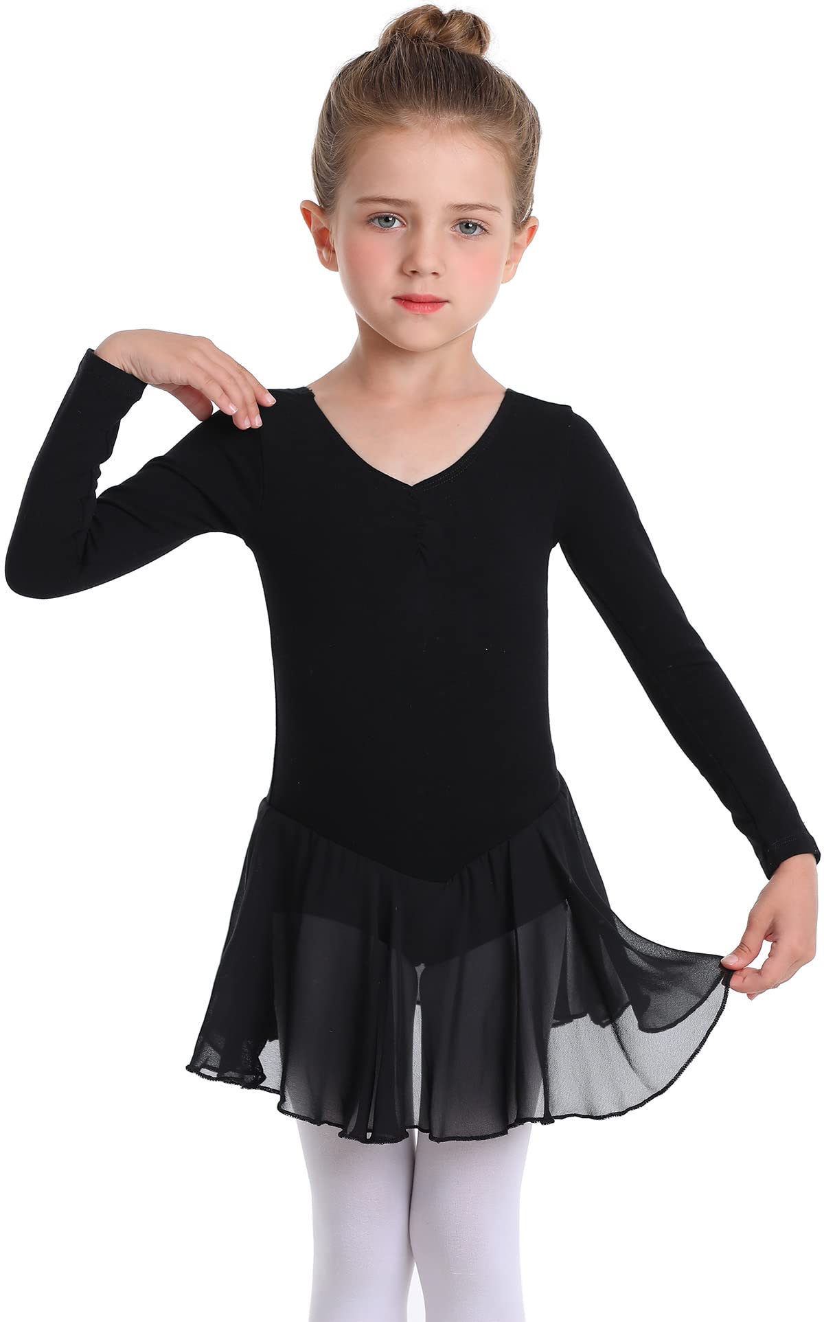 BARSDAR Toddler Girls Ballet Leotards with Skirt Classic Short Sleeve Dance Gymnastic Ballerina Outfit Dress