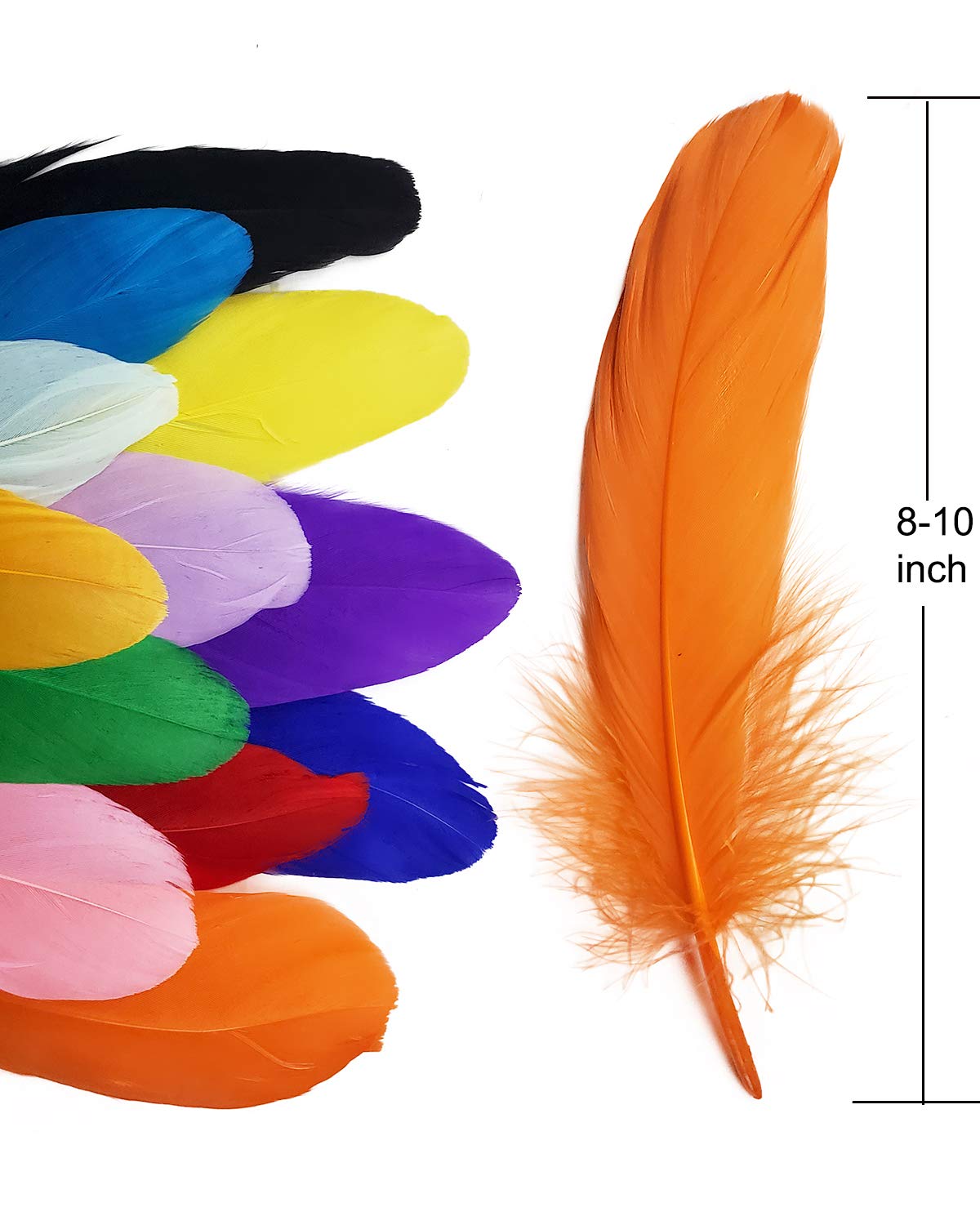 BARSDAR 120 PCS 6-8 inch 12 Colorful Goose Feather for Crafts, Jewelry Making, Dream Catchers, Home or Party Decorations