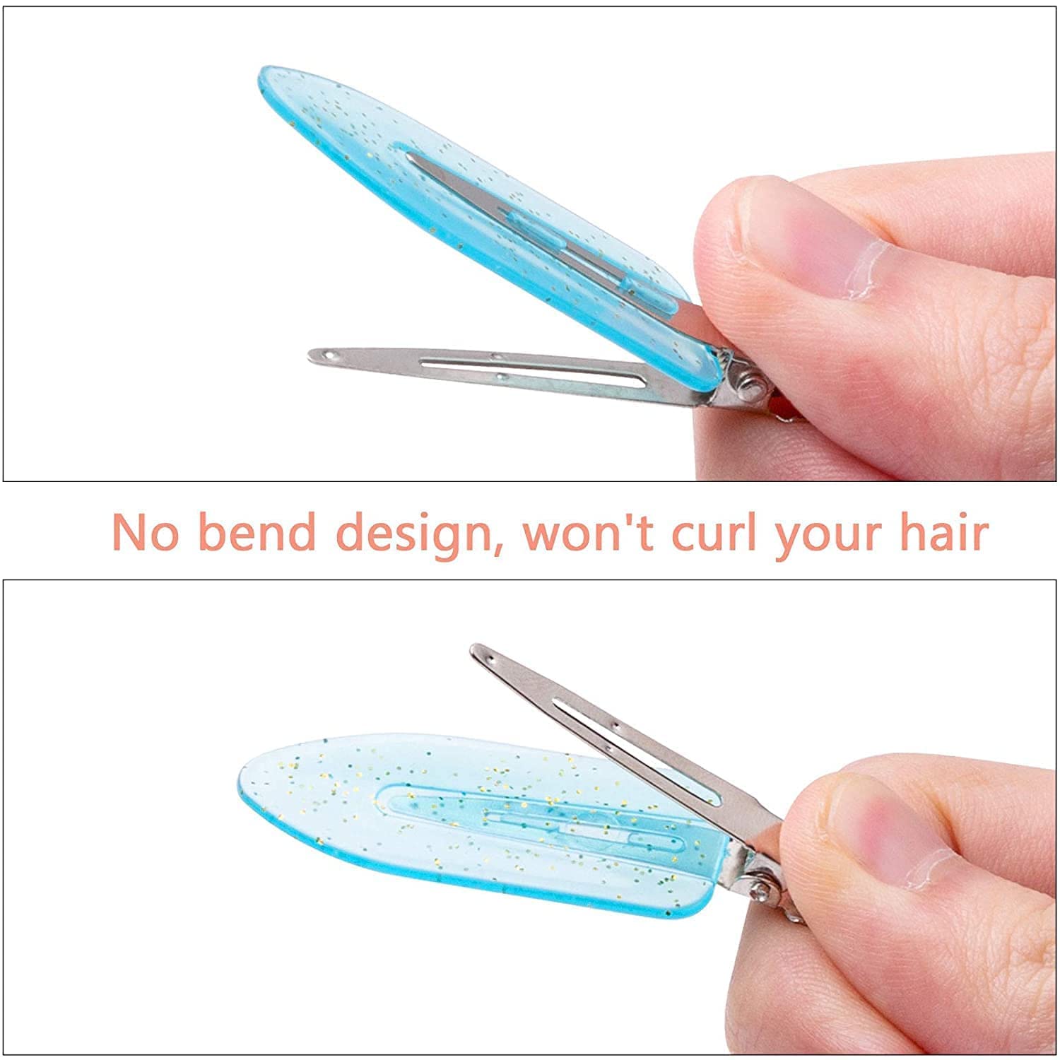 BARSDAR 20 Pcs No Bend Hair Clips, No Crease Hair Clips Curl Pin Clips with Storage Box for Hairstyle Bangs Waves Makeup