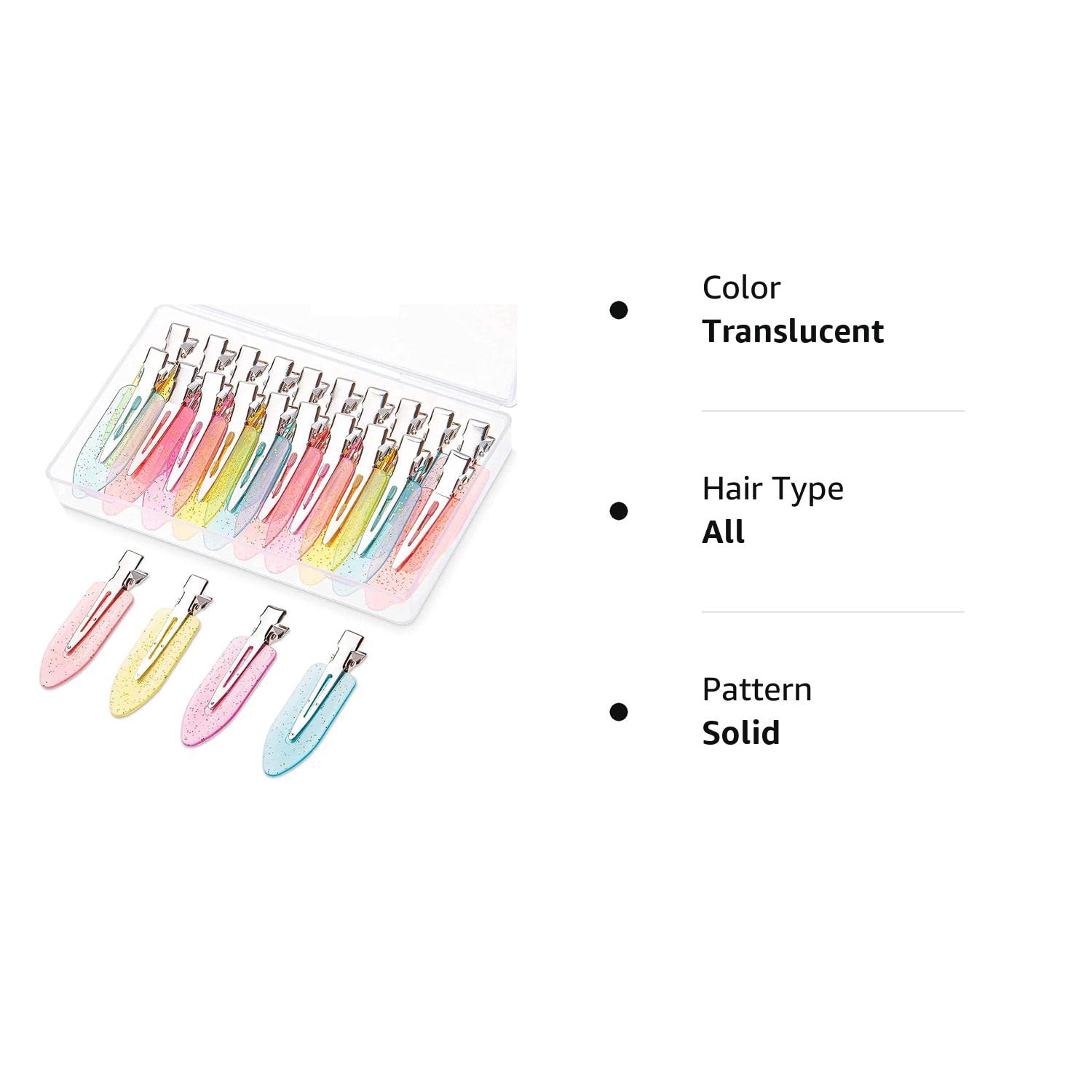 BARSDAR 20 Pcs No Bend Hair Clips, No Crease Hair Clips Curl Pin Clips with Storage Box for Hairstyle Bangs Waves Makeup