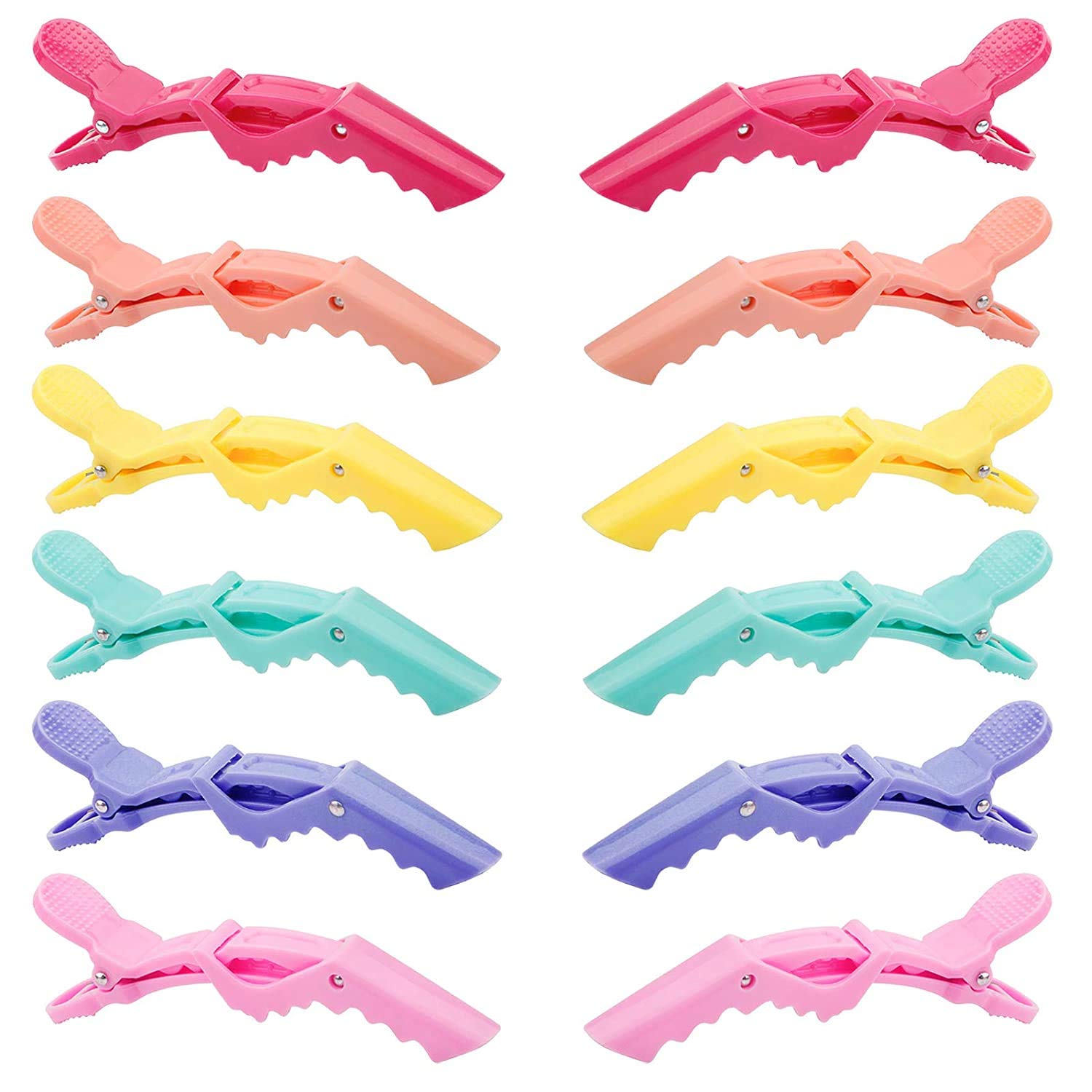 BARSDAR 12 Pcs Alligator Hair Clips for Styling Sectioning, Non-slip Grip Clips for Hair Cutting, Durable Women Professional Plastic Salon Hairclip with Wide Teeth & Double-Hinged Design