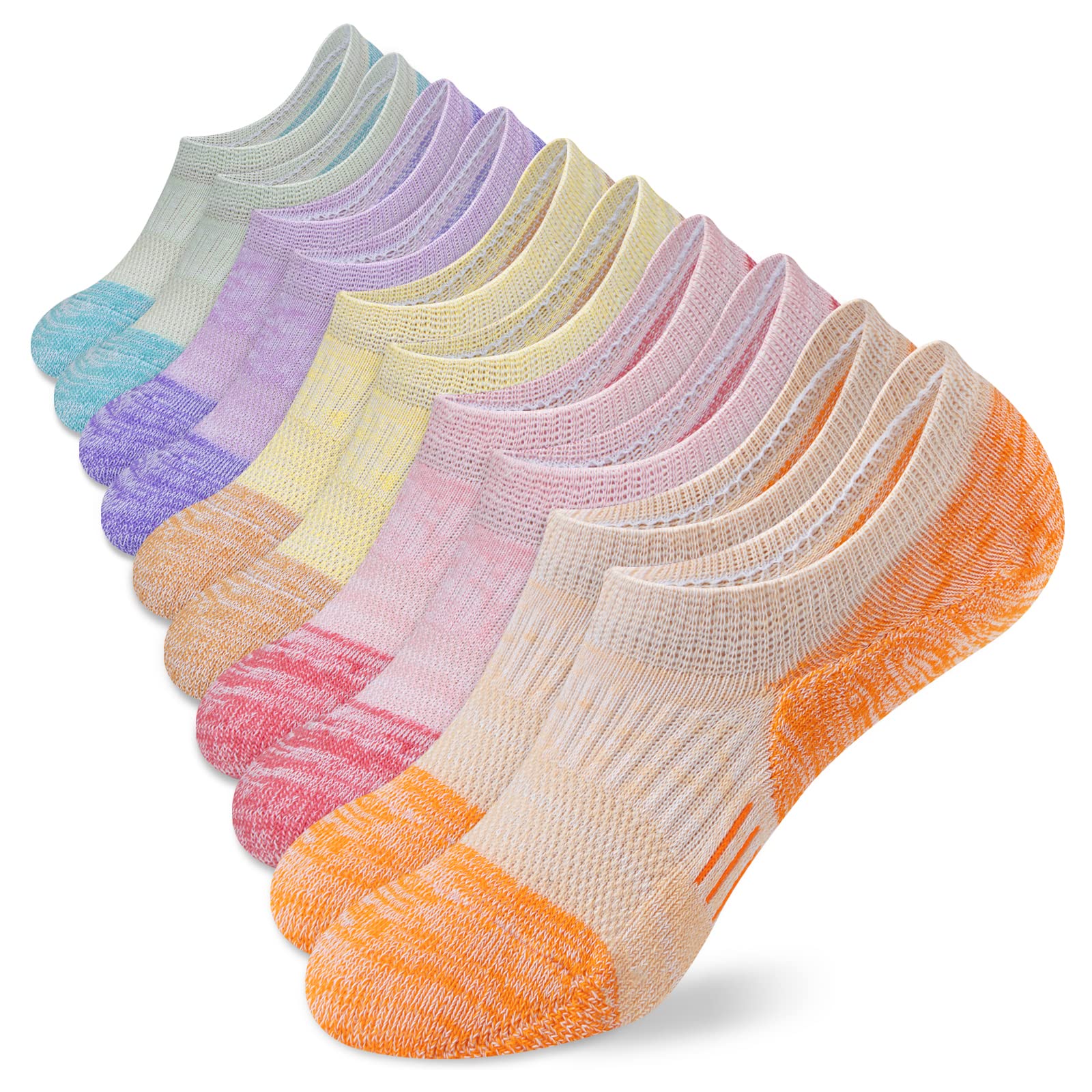BARSDAR No Show Socks Womens Athletic Cushion Ankle Footies Low Cut Socks 5-6 Pairs