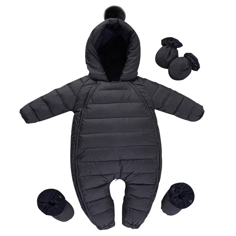 BARSDAR Back home Waterproof Down Filled Baby Snowsuit Fleece Lined Winter Coat, Light Weight, With Gloves&Shoes