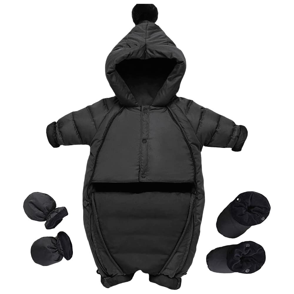 BARSDAR Back home Waterproof Down Filled Baby Snowsuit Fleece Lined Winter Coat, Light Weight, With Gloves&Shoes