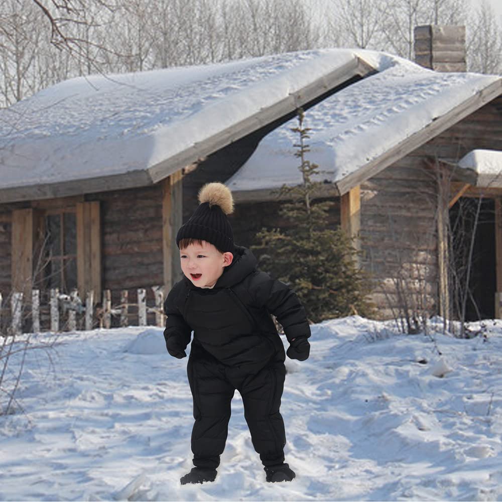 BARSDAR Back home Waterproof Down Filled Baby Snowsuit Fleece Lined Winter Coat, Light Weight, With Gloves&Shoes