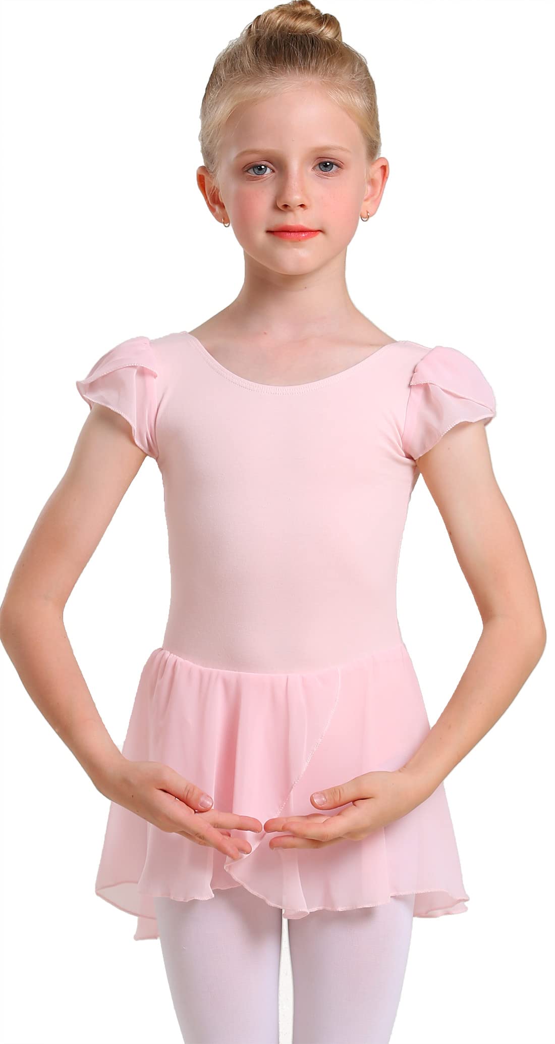 BARSDAR Toddler Girls Ballet Leotards with Skirt Classic Short Sleeve Dance Gymnastic Ballerina Outfit Dress