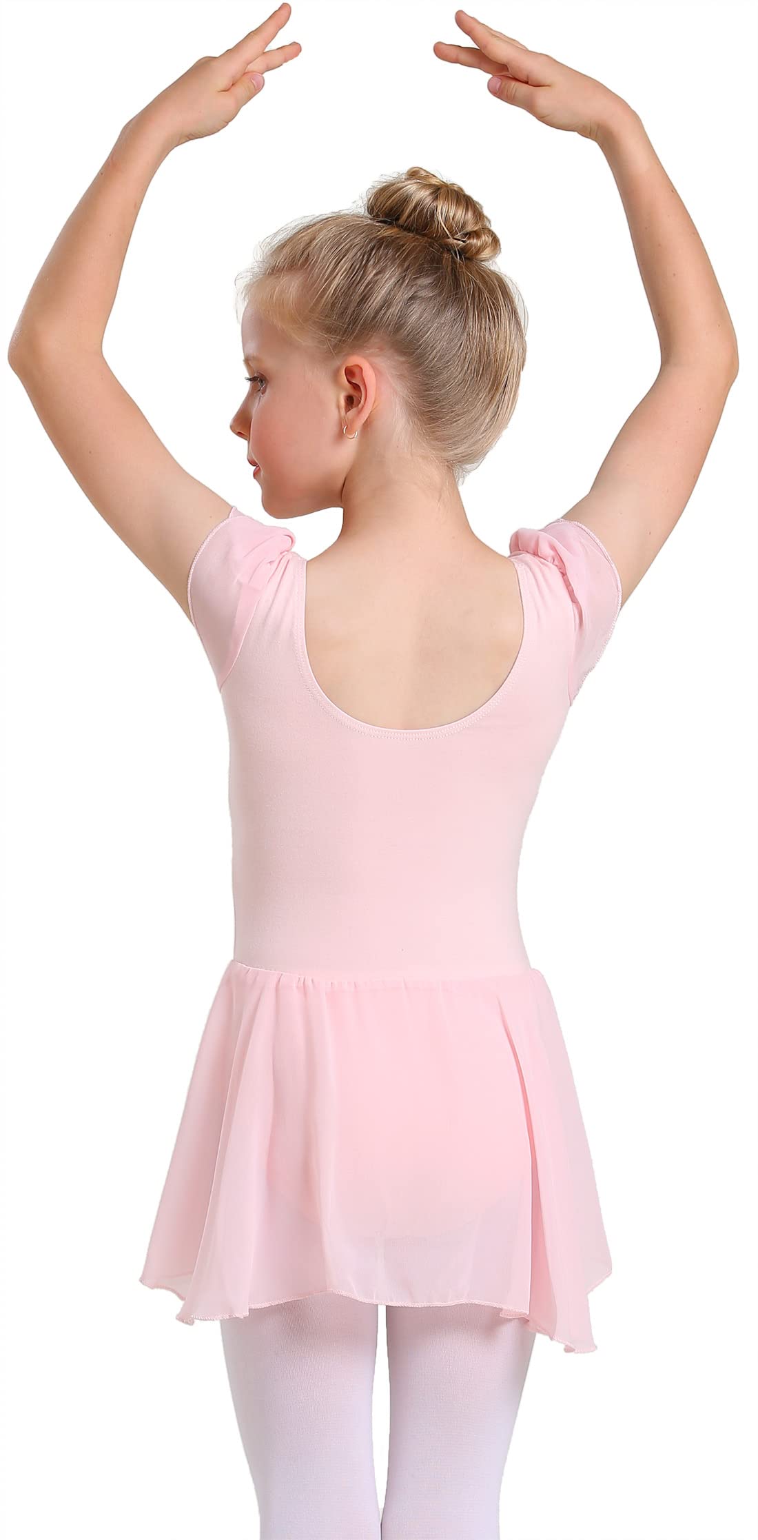 BARSDAR Toddler Girls Ballet Leotards with Skirt Classic Short Sleeve Dance Gymnastic Ballerina Outfit Dress