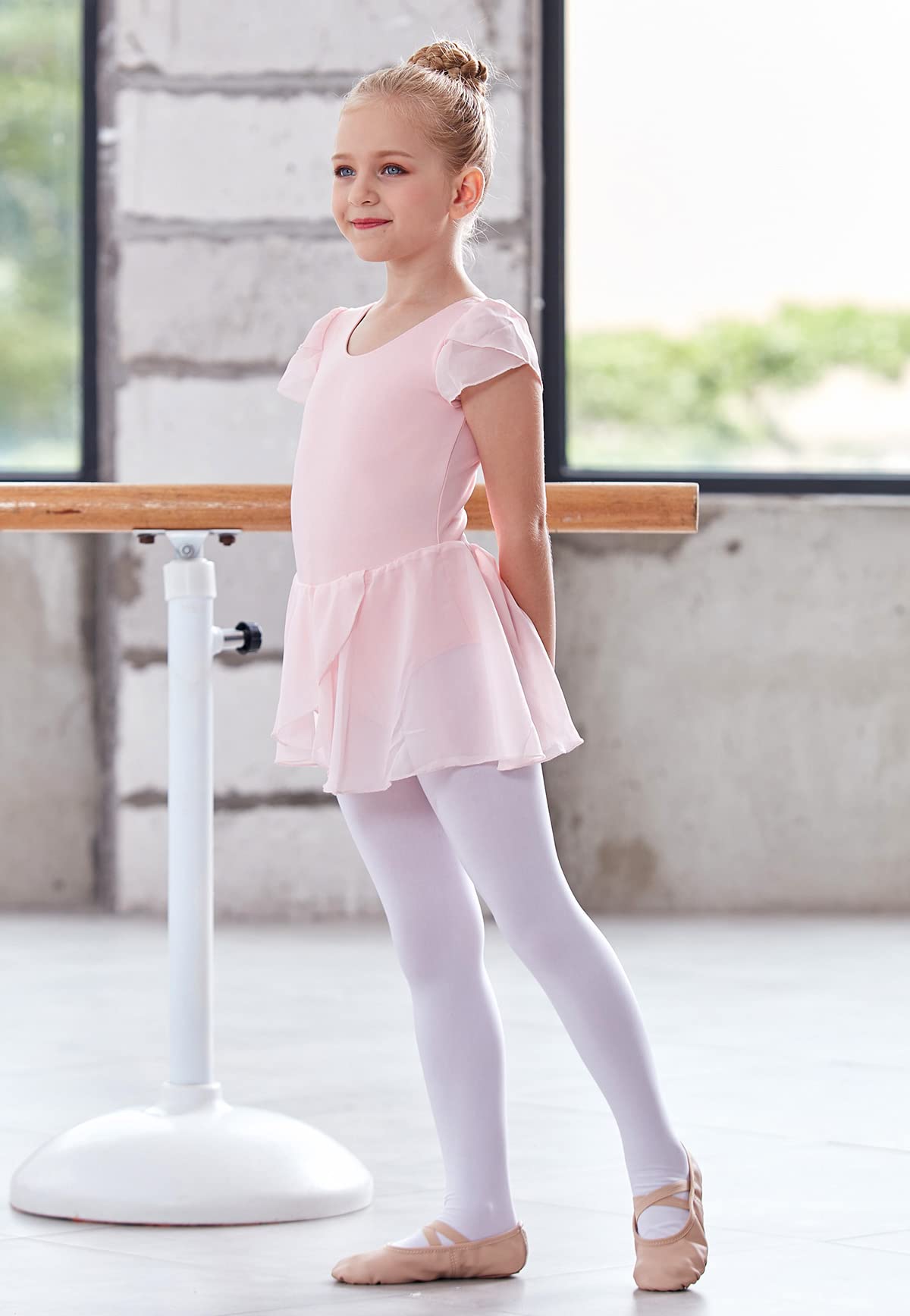 BARSDAR Toddler Girls Ballet Leotards with Skirt Classic Short Sleeve Dance Gymnastic Ballerina Outfit Dress