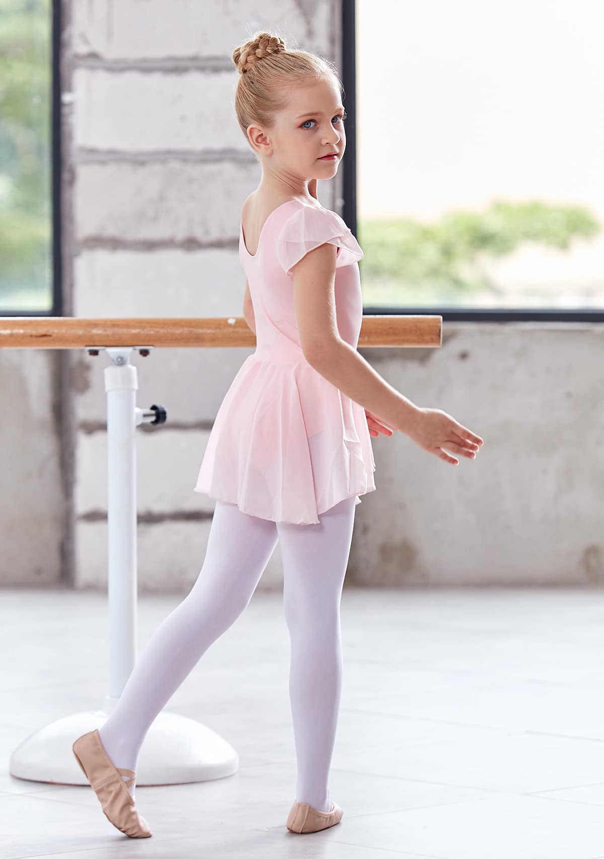 BARSDAR Toddler Girls Ballet Leotards with Skirt Classic Short Sleeve Dance Gymnastic Ballerina Outfit Dress