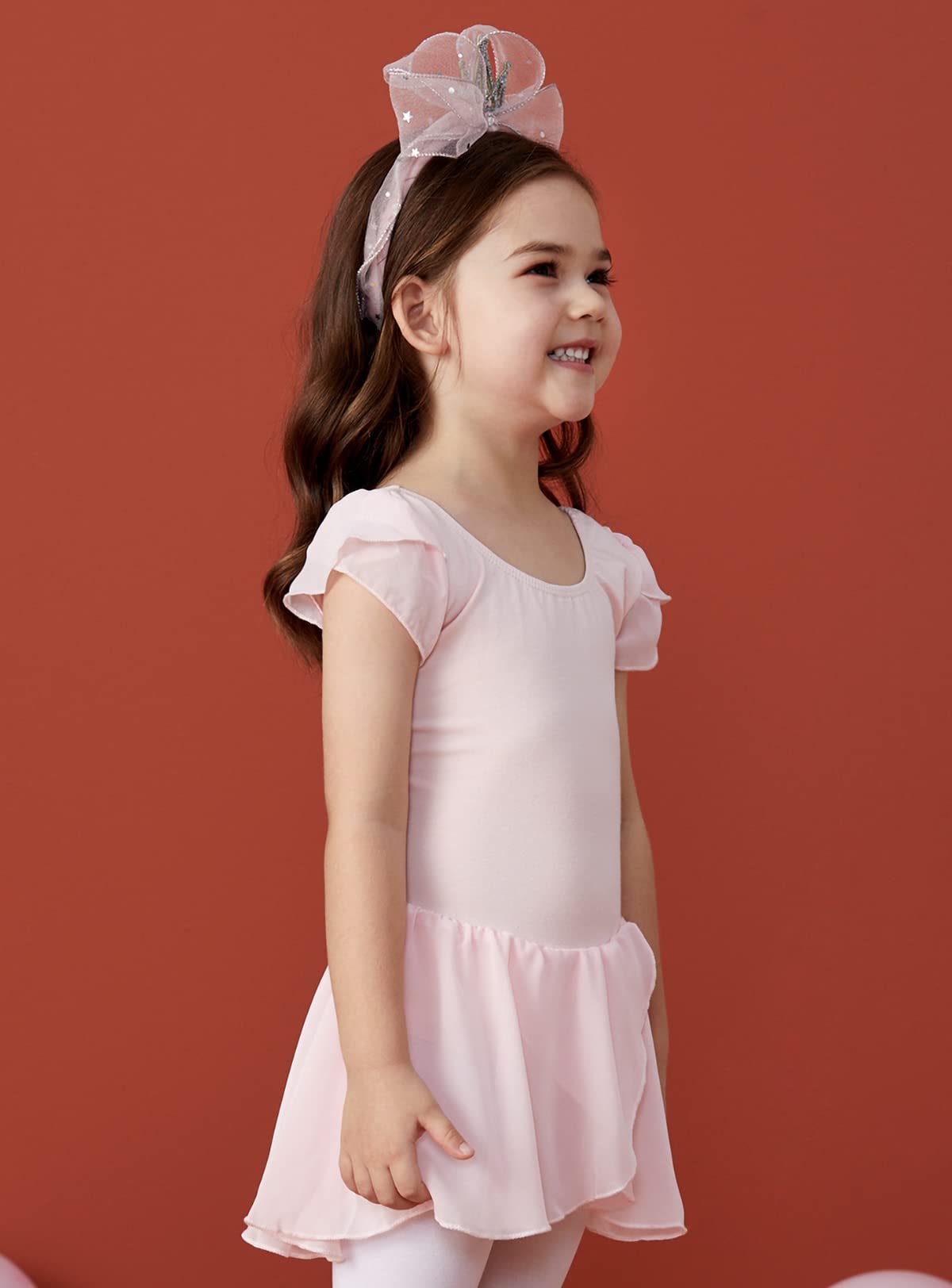 BARSDAR Toddler Girls Ballet Leotards with Skirt Classic Short Sleeve Dance Gymnastic Ballerina Outfit Dress