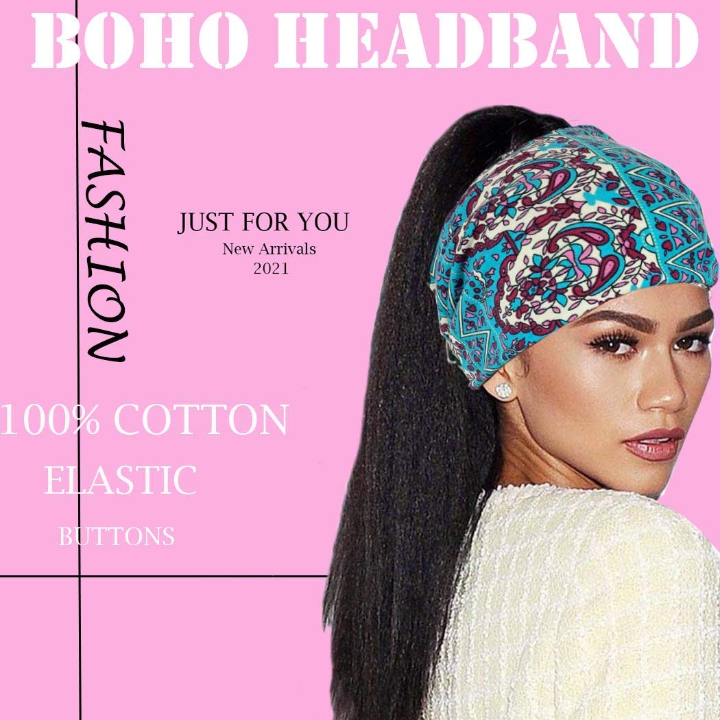 BARSDAR Headband Women Wide Hair Band Boho Elastic Sports Headwear Yoga Hair Band Workout Headwrap