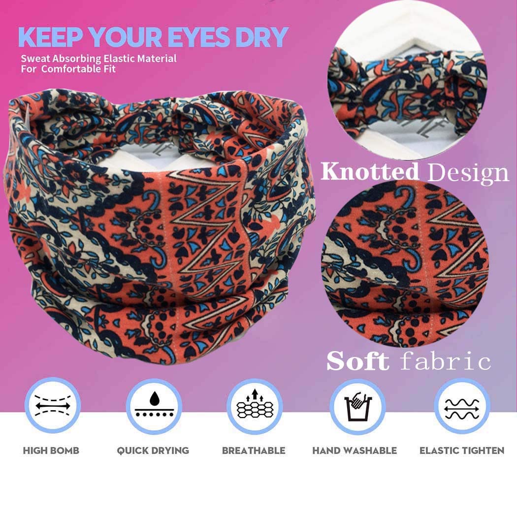 BARSDAR Headband Women Wide Hair Band Boho Elastic Sports Headwear Yoga Hair Band Workout Headwrap