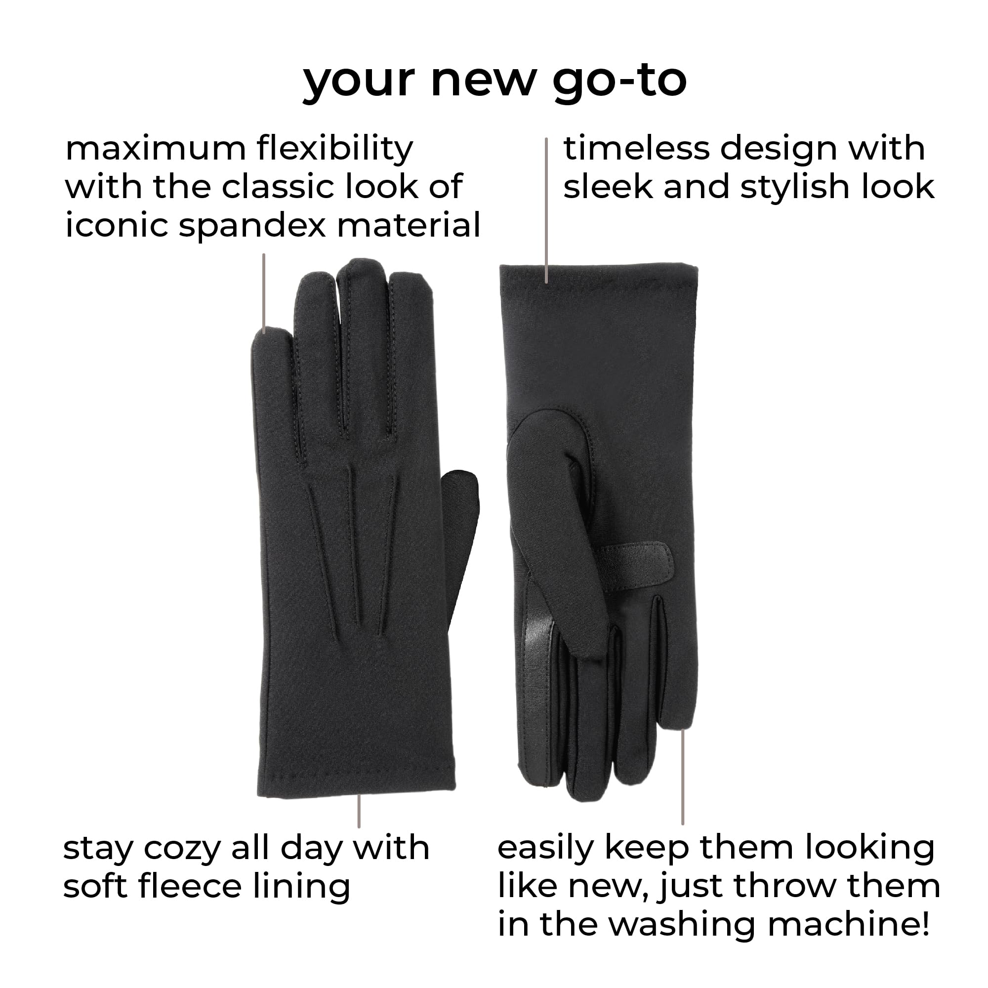 BARSDAR womens Spandex Cold Weather Stretch Gloves With Warm Fleece Lining