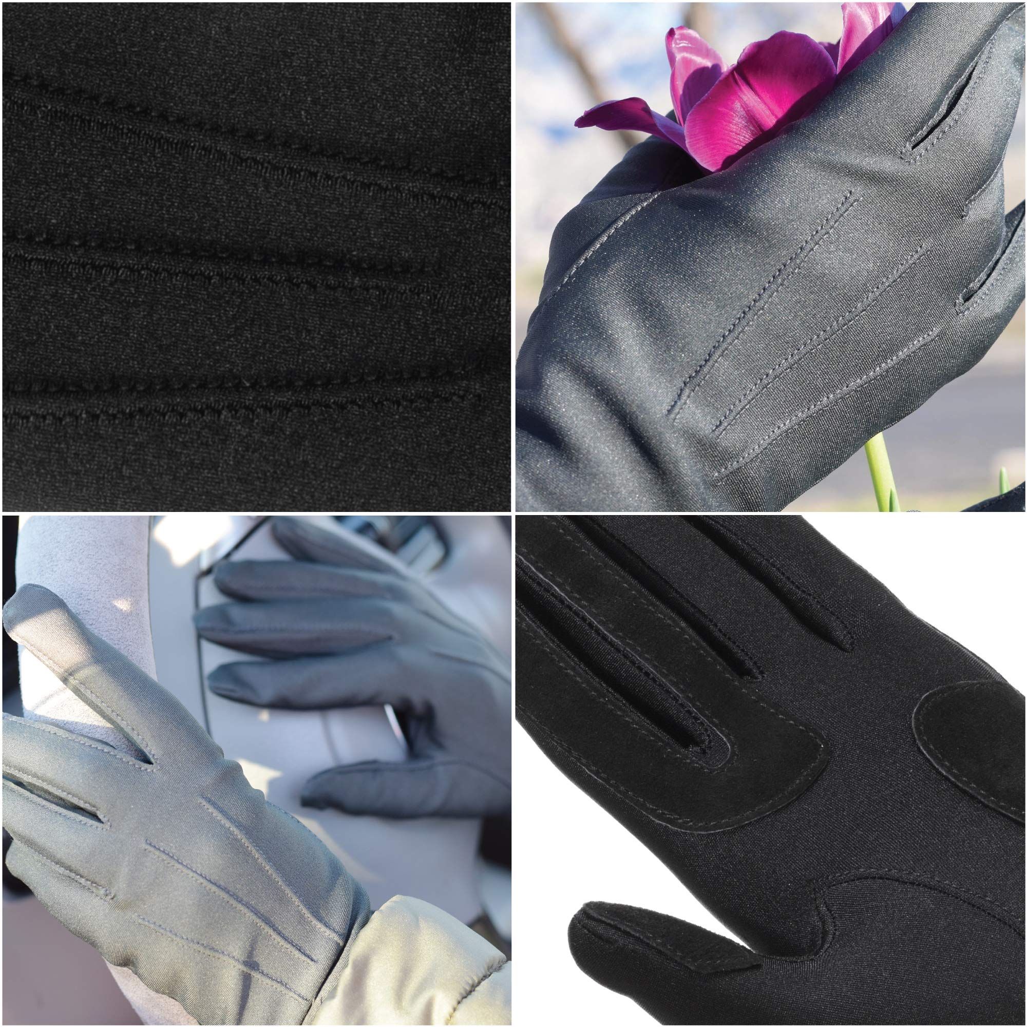 BARSDAR womens Spandex Cold Weather Stretch Gloves With Warm Fleece Lining