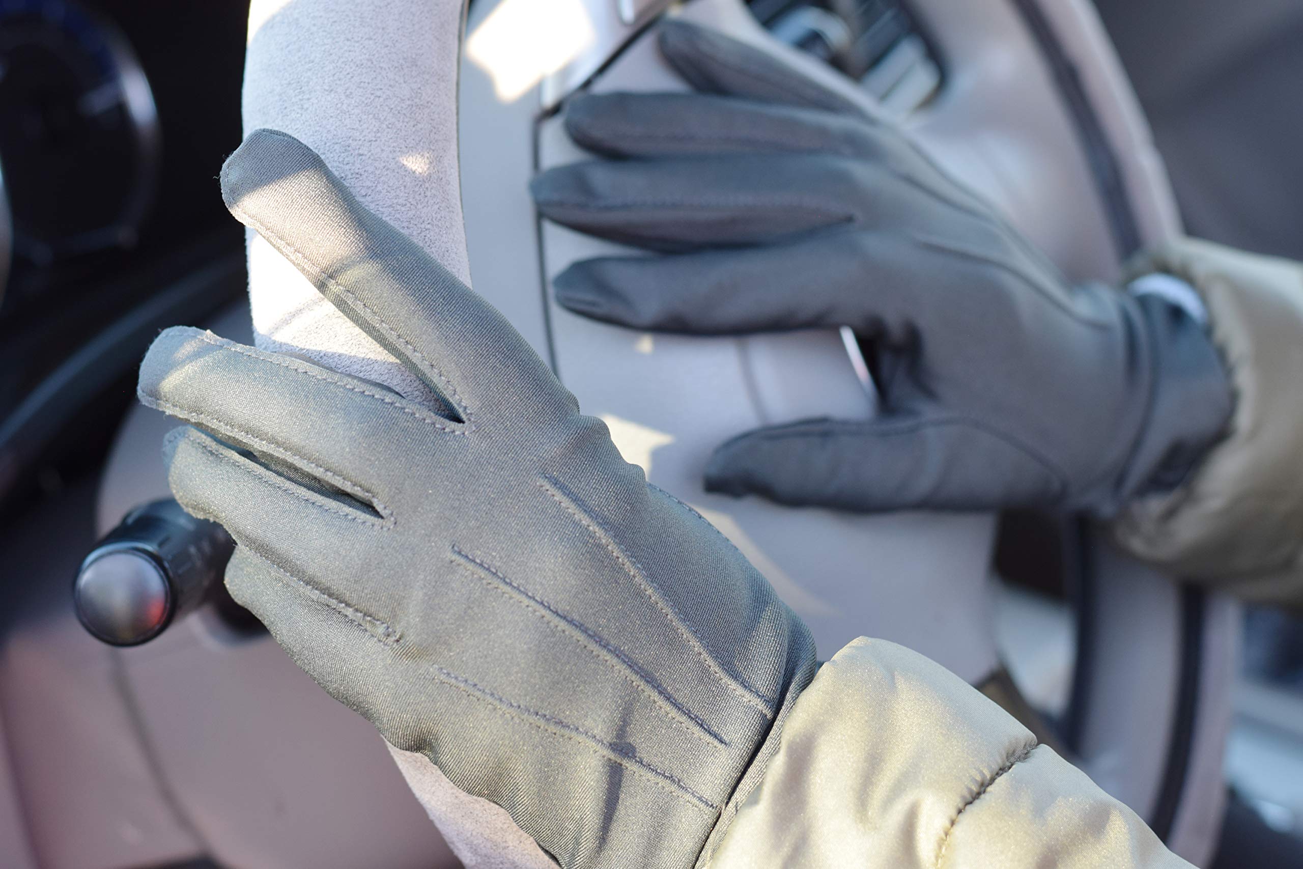 BARSDAR womens Spandex Cold Weather Stretch Gloves With Warm Fleece Lining