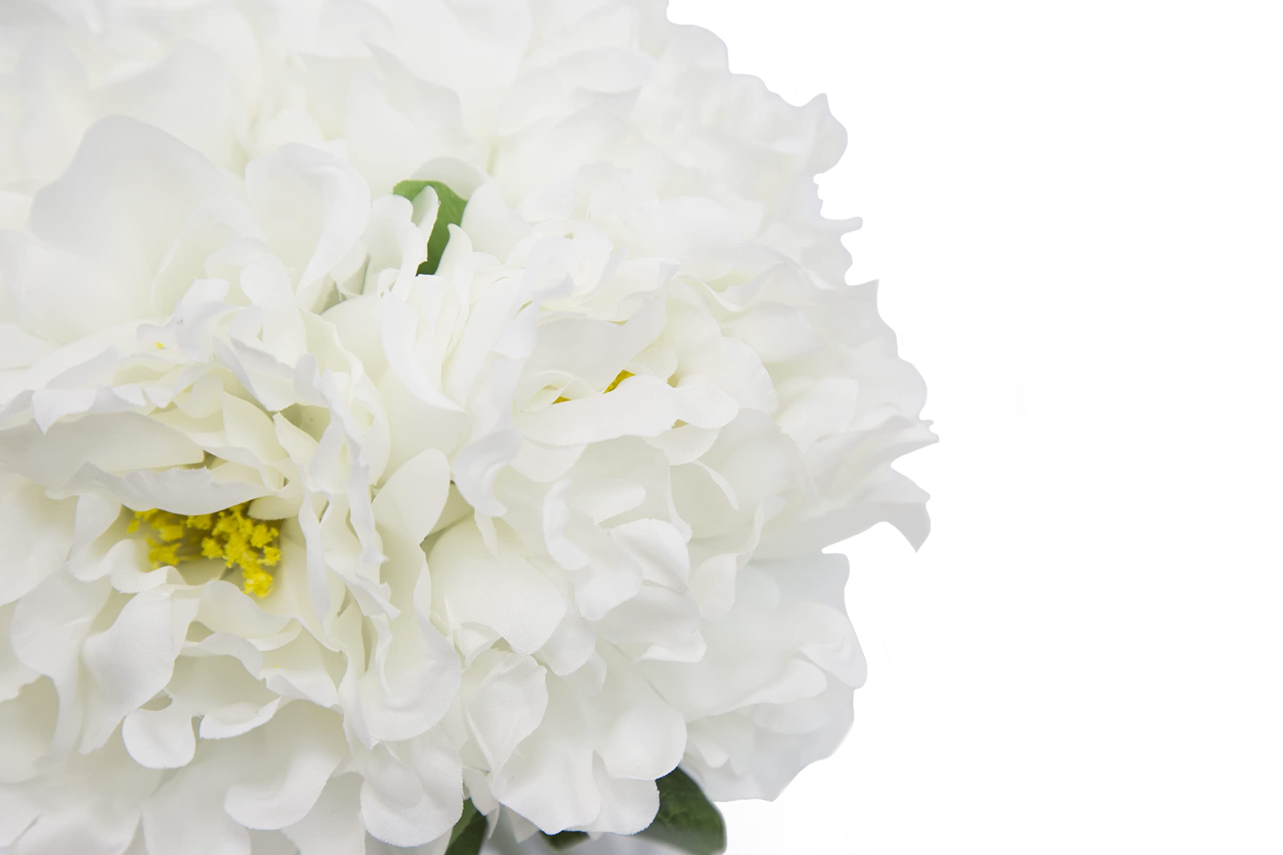 BARSDAR Need Artificial Flowers Fake 5Heads Peony Silk Flower with Clear Glass Vase Décor Arrangements for Wedding Decoration Table Centerpieces - Cream Bouquet