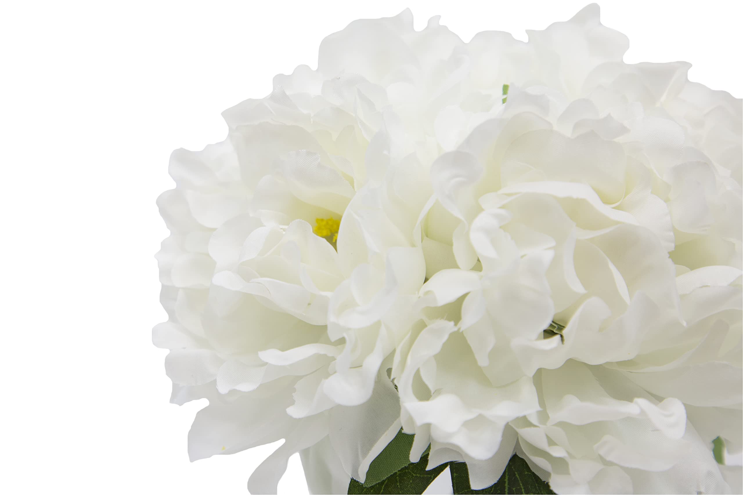 BARSDAR Need Artificial Flowers Fake 5Heads Peony Silk Flower with Clear Glass Vase Décor Arrangements for Wedding Decoration Table Centerpieces - Cream Bouquet
