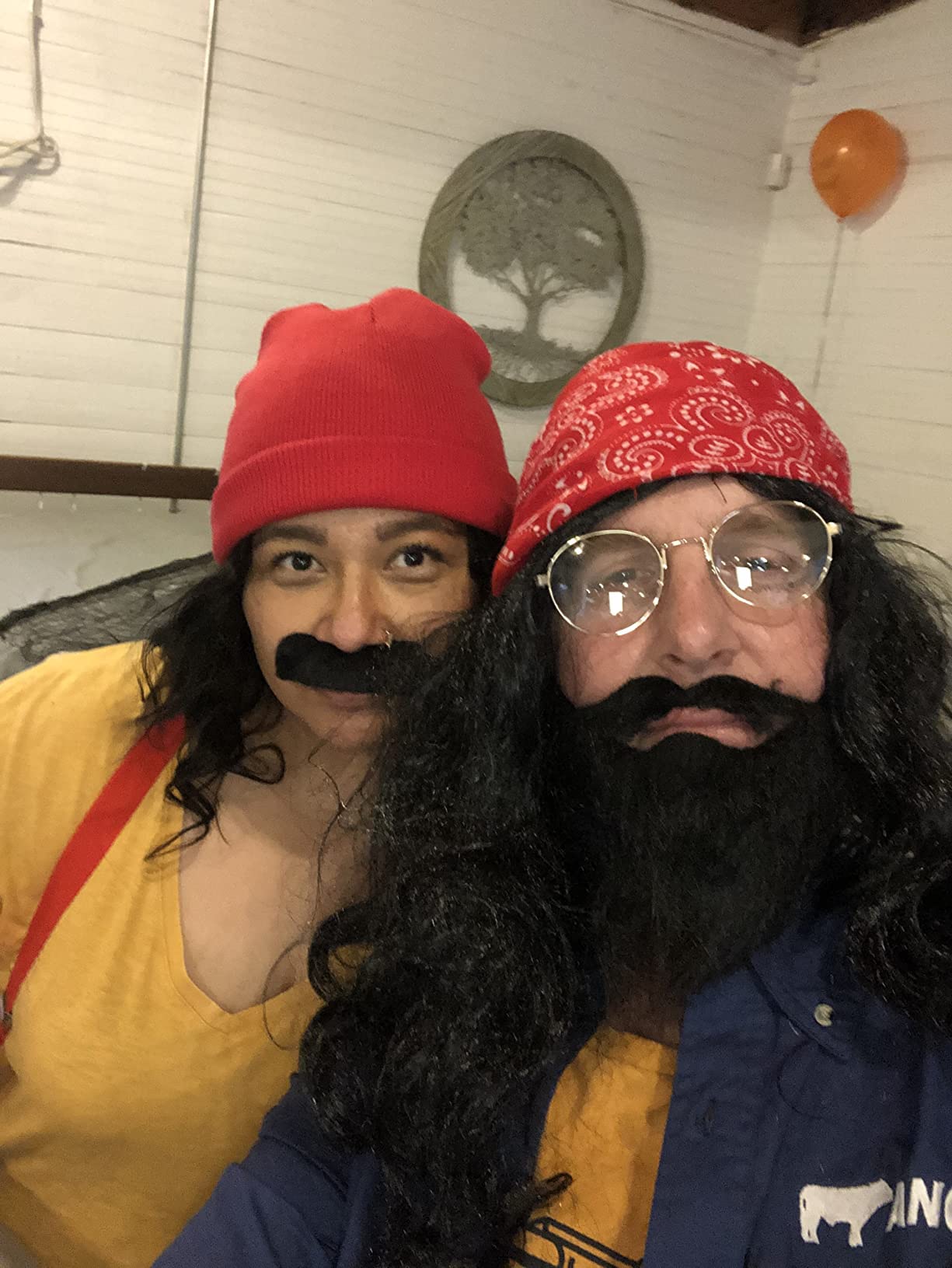 BARSDAR Halloween Party Fake Beard, Funny Black Fake Beard with Mustache for Costume Party Realistic False Facial Hair