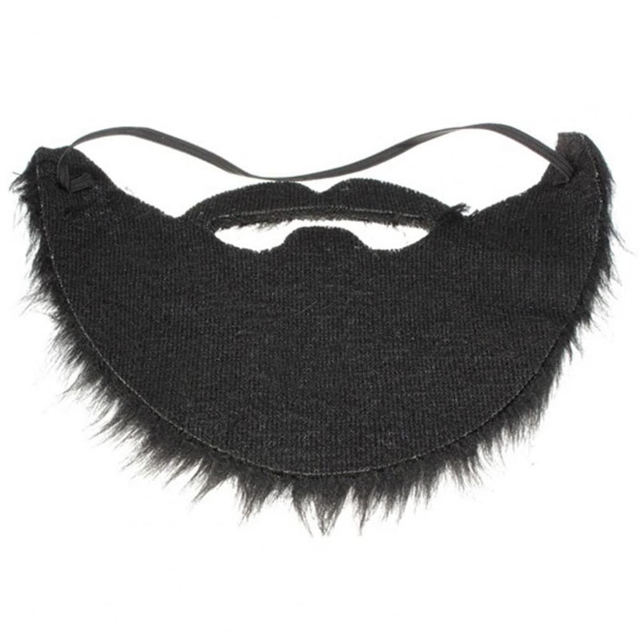 BARSDAR Halloween Party Fake Beard, Funny Black Fake Beard with Mustache for Costume Party Realistic False Facial Hair