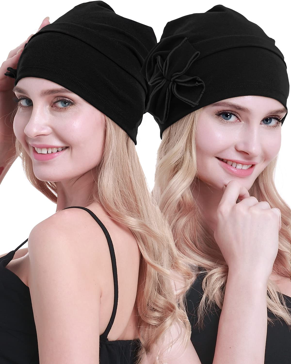 BARSDAR Cotton Chemo Turbans Headwear Beanie Hat Cap for Women Cancer Patient Hairloss