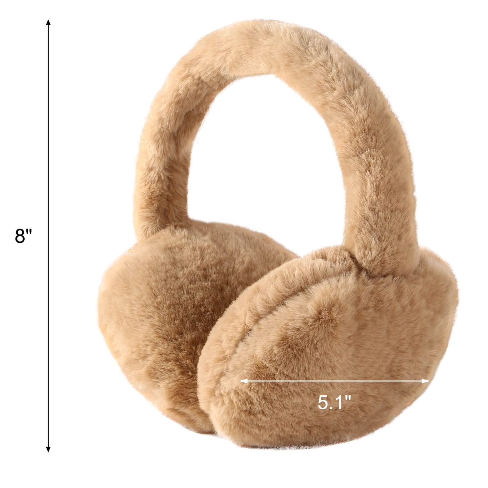 BARSDAR Foldable Ear Muffs for Women, Faux Fur Adjustable Earmuffs for Winter