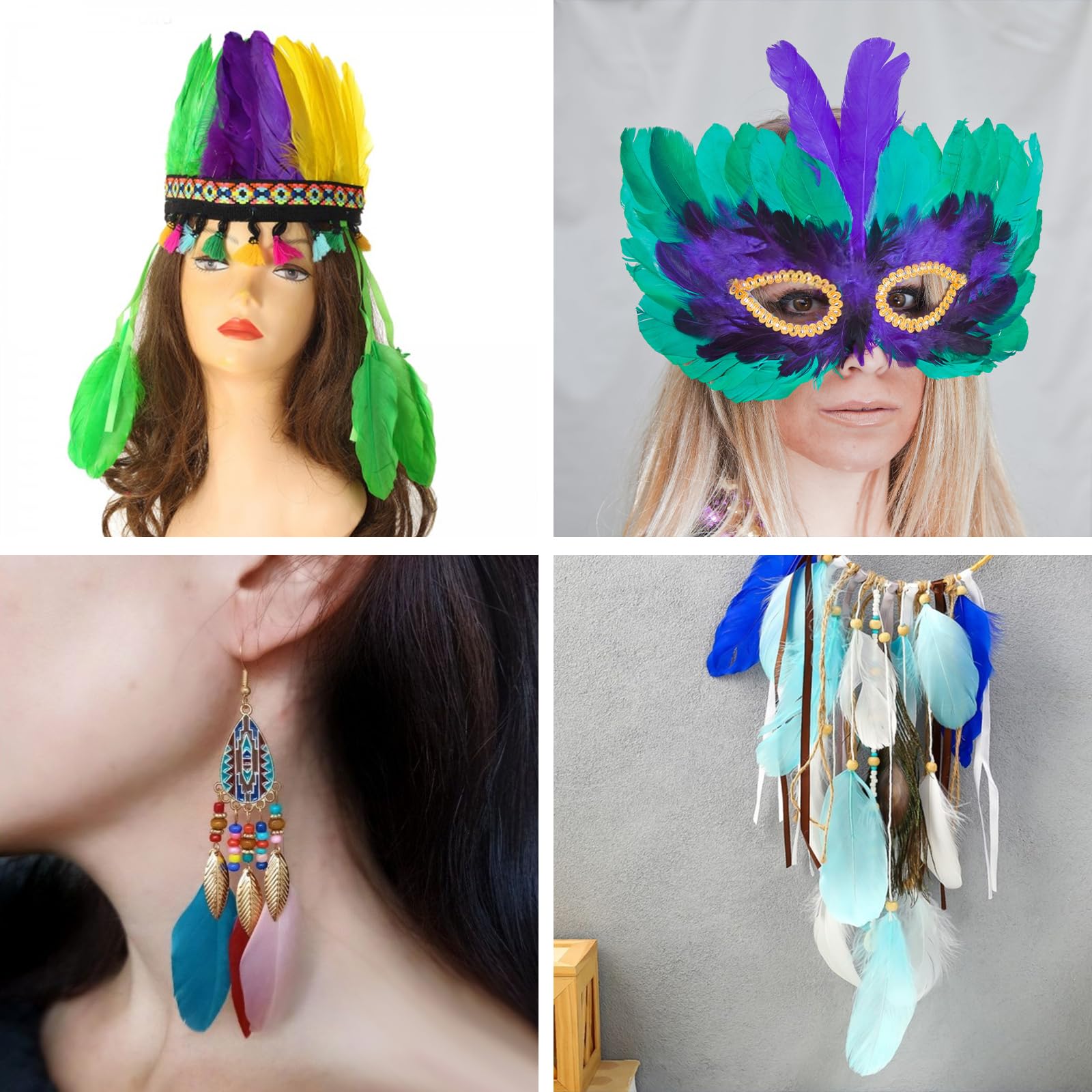 BARSDAR 1500pcs Colorful Craft Feathers 3-5Inchs for Crafts Bulk 15Colors Decorative Feathers hat Feathers for DIY Crafts Wedding Home Party Decorations