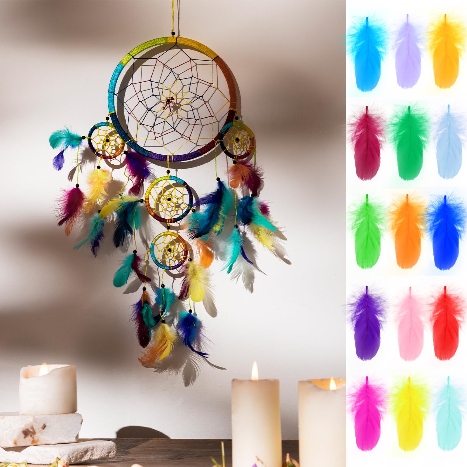 BARSDAR 1500pcs Colorful Craft Feathers 3-5Inchs for Crafts Bulk 15Colors Decorative Feathers hat Feathers for DIY Crafts Wedding Home Party Decorations