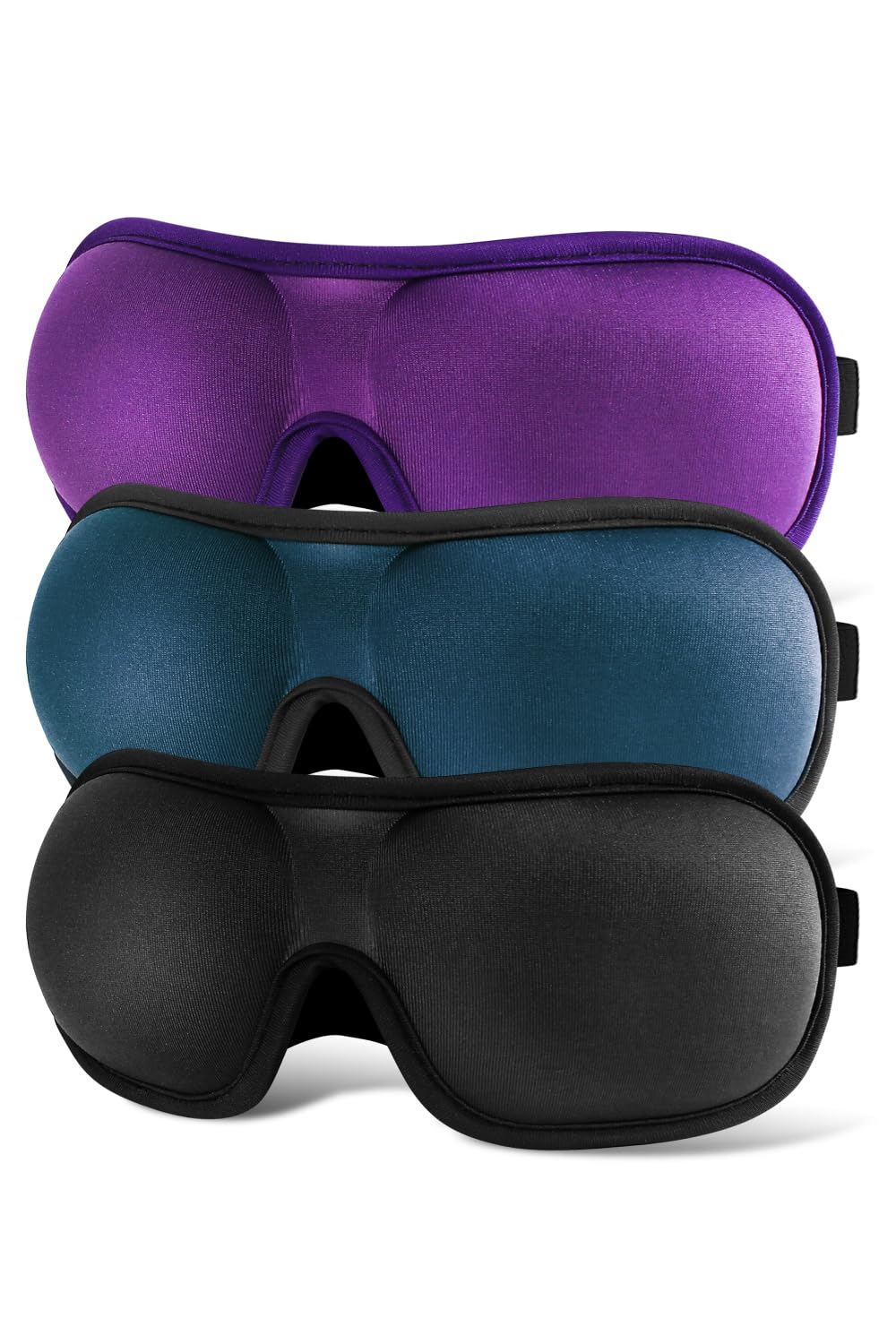 BARSDAR 3-Pack 3D Sleep Mask for Men and Women – Contoured Sleeping Mask for Blocking Light, Ideal for Side Sleepers, with Nose Bridge, Perfect for Travel, Shift Work
